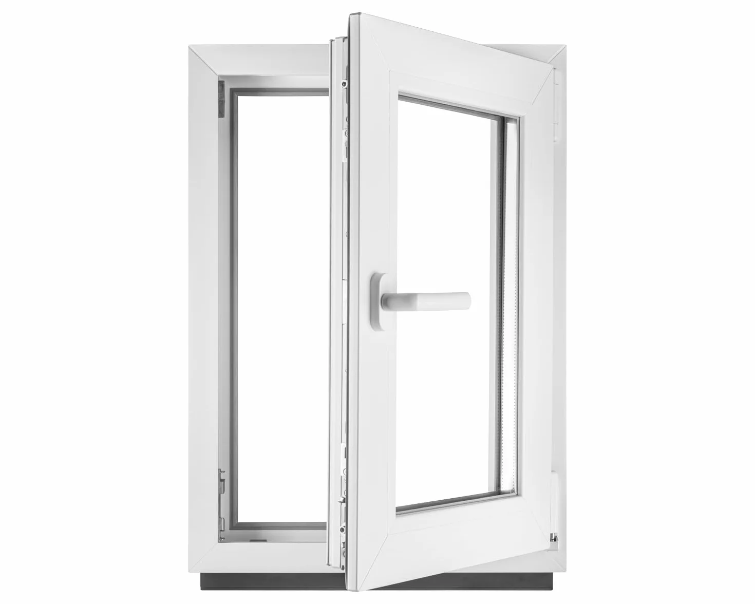 Fenêtre en PVC blanc double vitrage 4/24/4 LxH 50 x 70 cm d'ouverture Droite Toutes les tailles 500 x 700 mm Oscillo-battant 1 vantail - BauPlaza