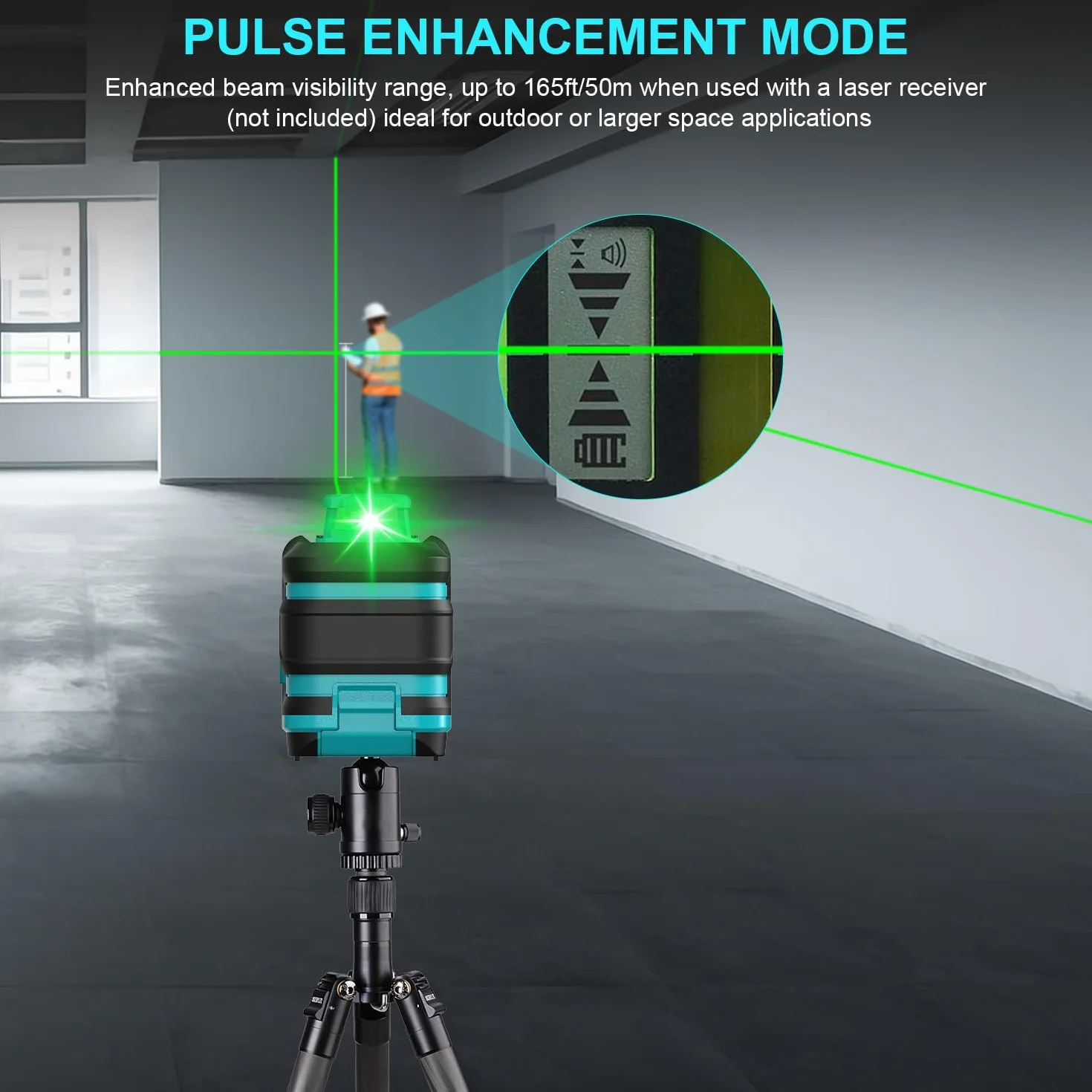 Niveau Laser, Niveau Laser Vert Lignes Croisées Kiprim LV8D avec Visibilité Améliorée, 5 Lignes Laser, Luminosité Réglable, Mode Manuel/Autonivelant/Impulsion, Piles et Sac de Transport Inclus