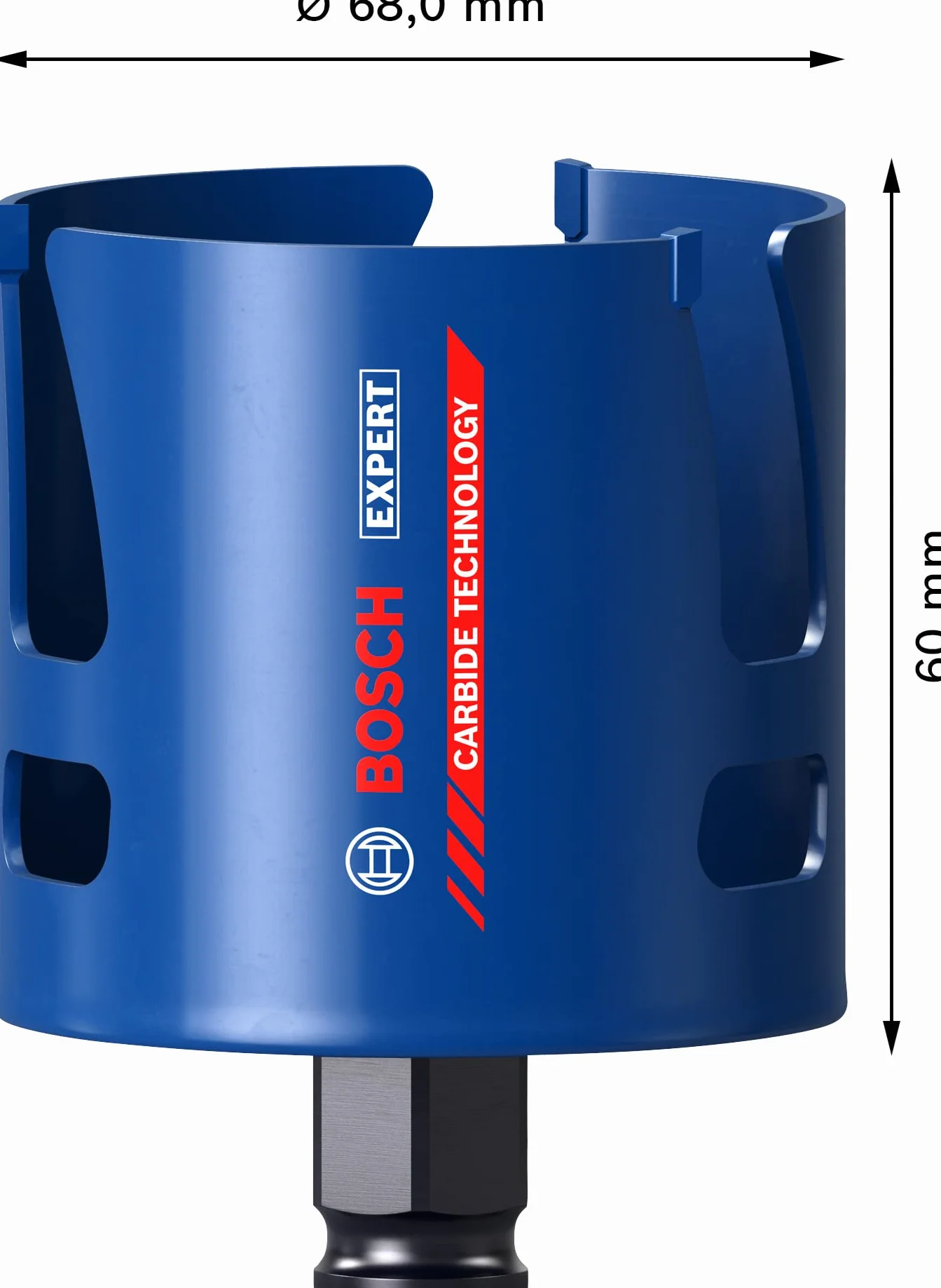 Bosch 1x Scies trépans EXPERT Construction Material (pour Bois résineux, Panneau aggloméré, Ø 68 mm, Professional Accessoire Perceuses/visseuses rotatives)