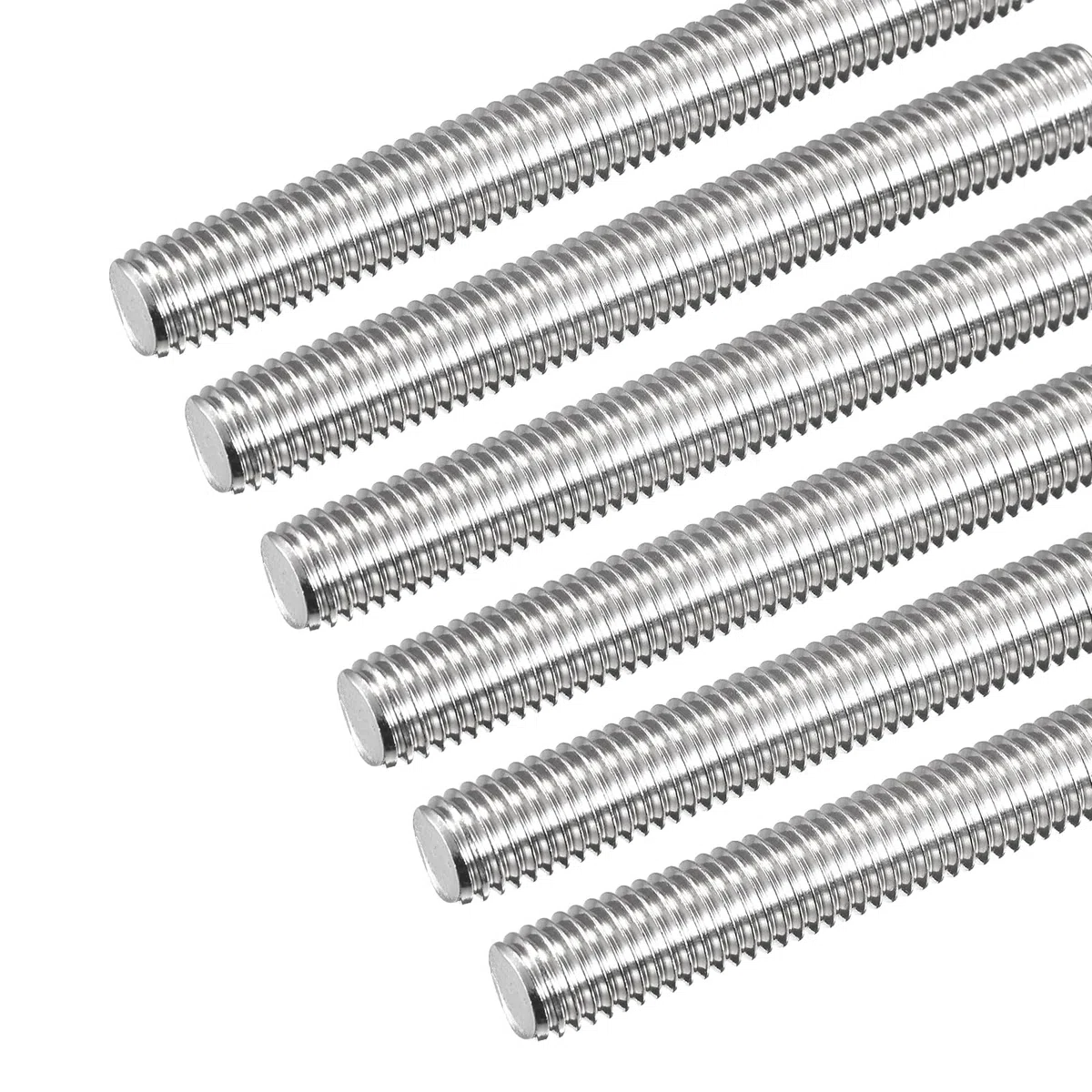 QUARKZMAN 6 Pcs Tige Filetée M12 x 200mm 1.75mm Pas de Filetage en Acier Inoxydable 304 Tiges Filetées Entièrement à Droite, Goujons de Barre pour Réparation, Bricolage