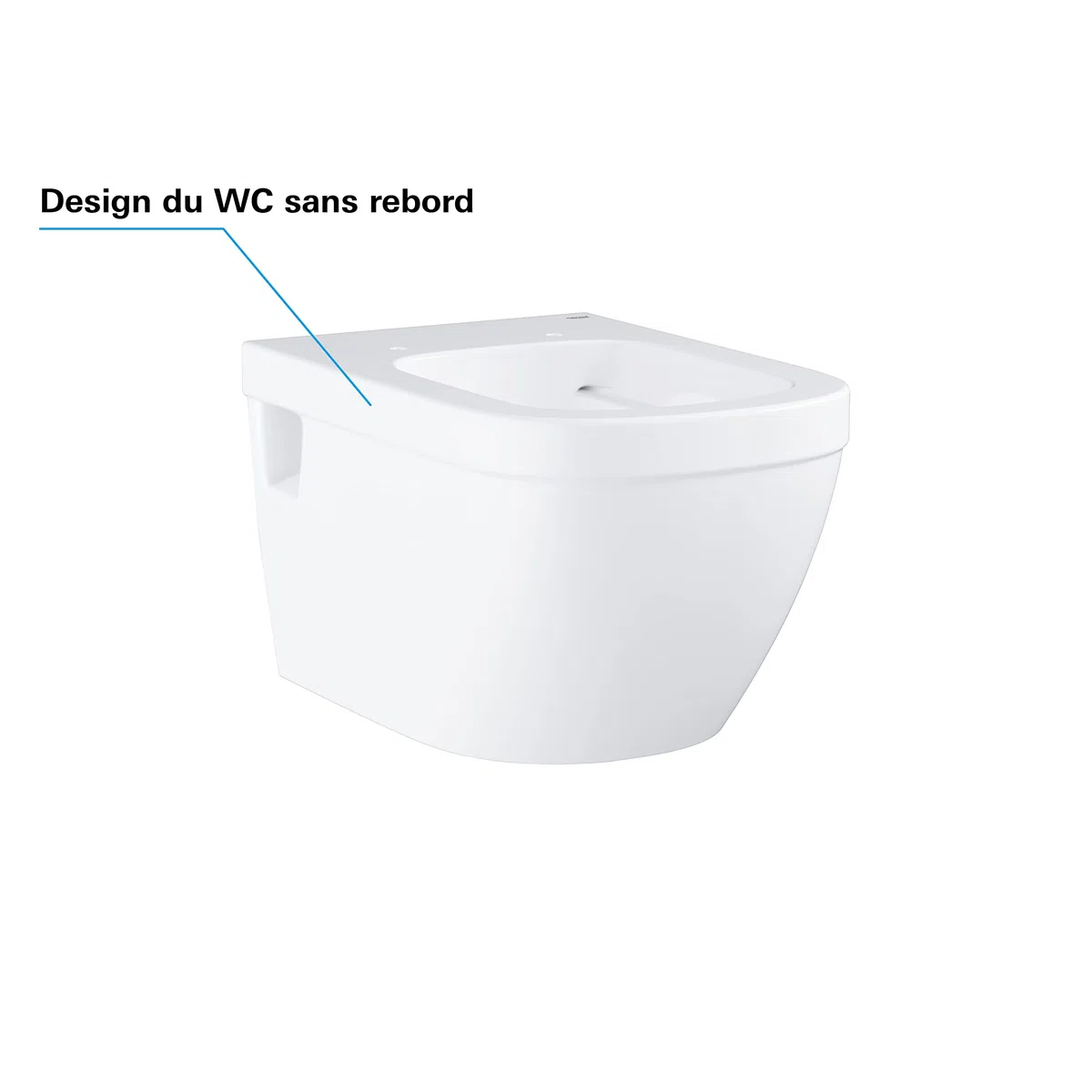 GROHE cuvette suspendue Euro ceramic, sans bride sans rebord, entièrement caréné, volume de chasse 3/5 L, porcelaine vitrifiée, finition blanc alpin, 39538000 (Import Allemagne)