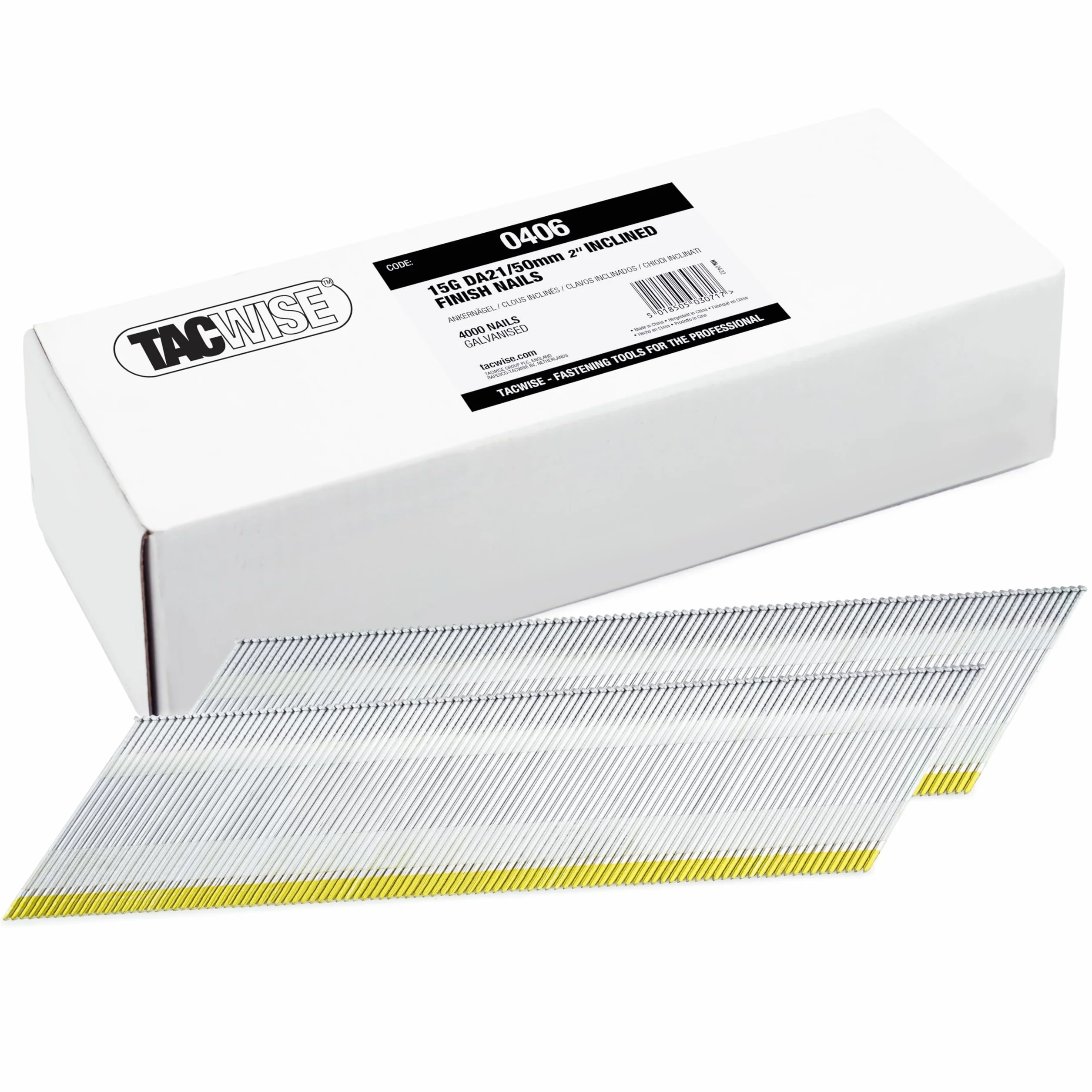Tacwise 0406 Clous de Finition Galvanisé à Angle DA 15G/50 mm, Lot de 4000 | Tête en 'D'