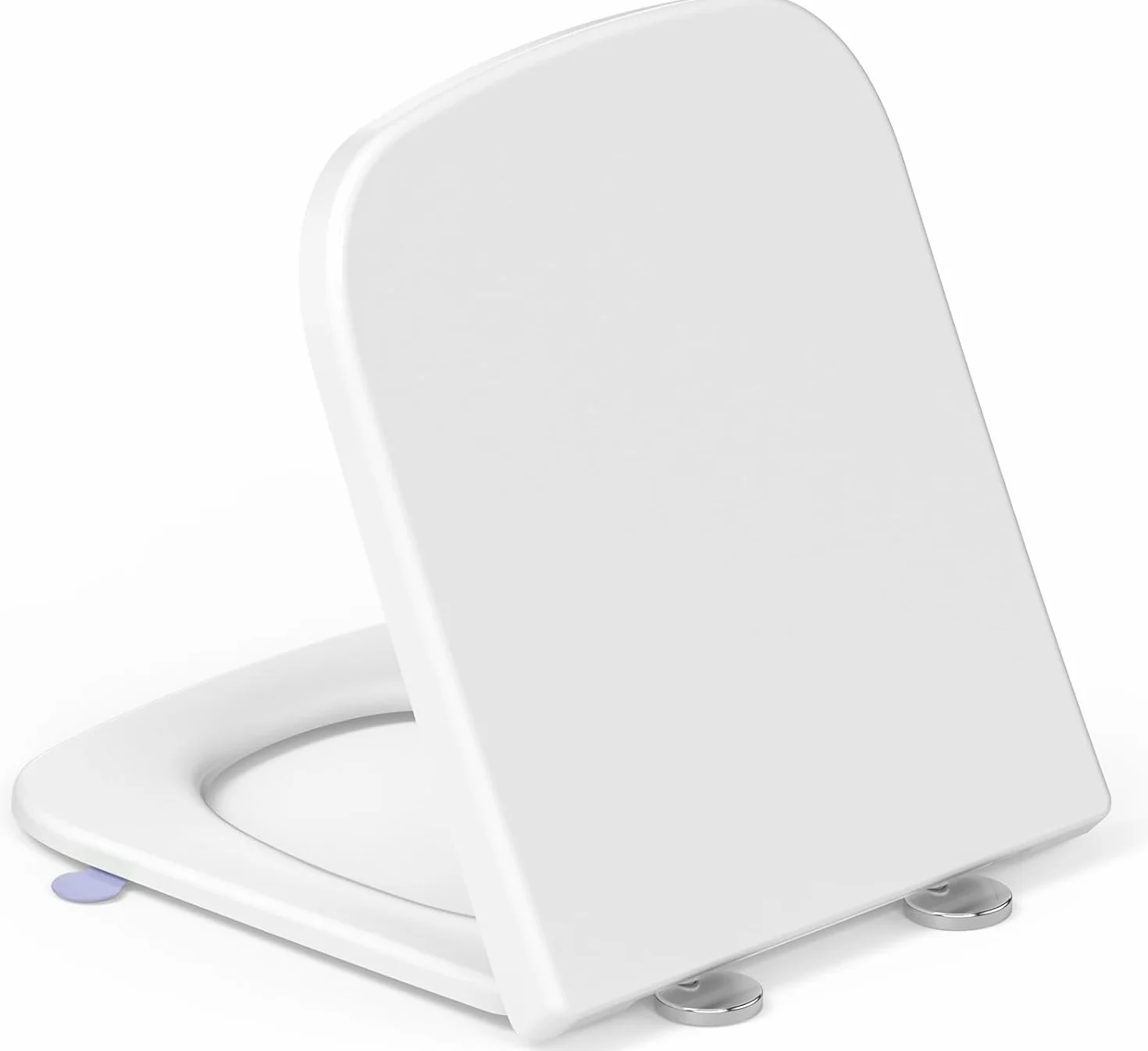 Abattant WC Forme carrée, YEAUPE PRO Cuvette Toilette avec Frein de Chute, Lunette WC Blanche, siège de toilette universel de forme carrée, testée jusqu'à 150kg,42,2 * 36,2 * 4,4CM