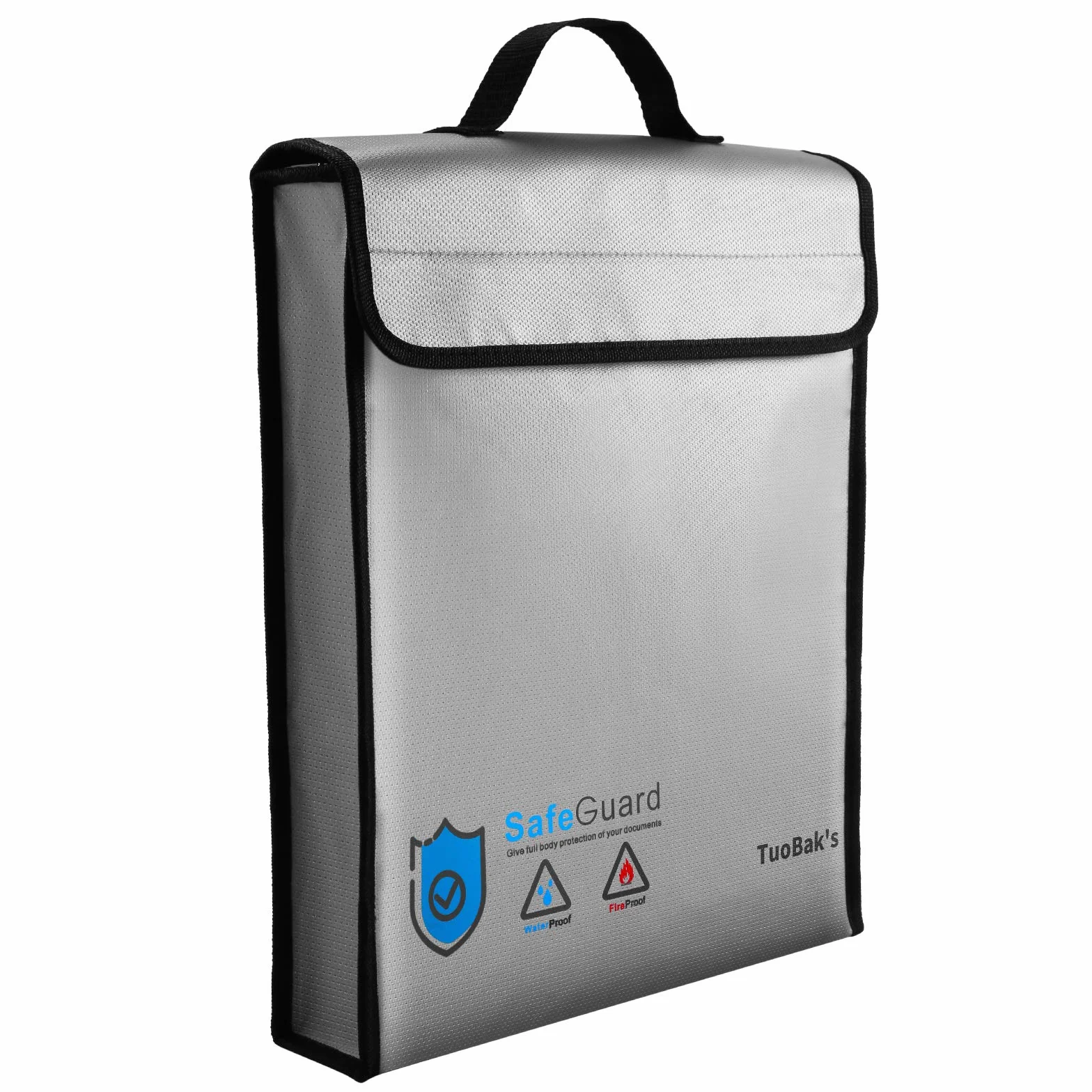 TuoBak's Sac Ignifuge pour Documents, Porte-Documents étanche et Ignifuge | Sac étanche à feu pour Documents de Poches intégrées pour Cartes de crédit en Fibre de Verre de qualité supérieure