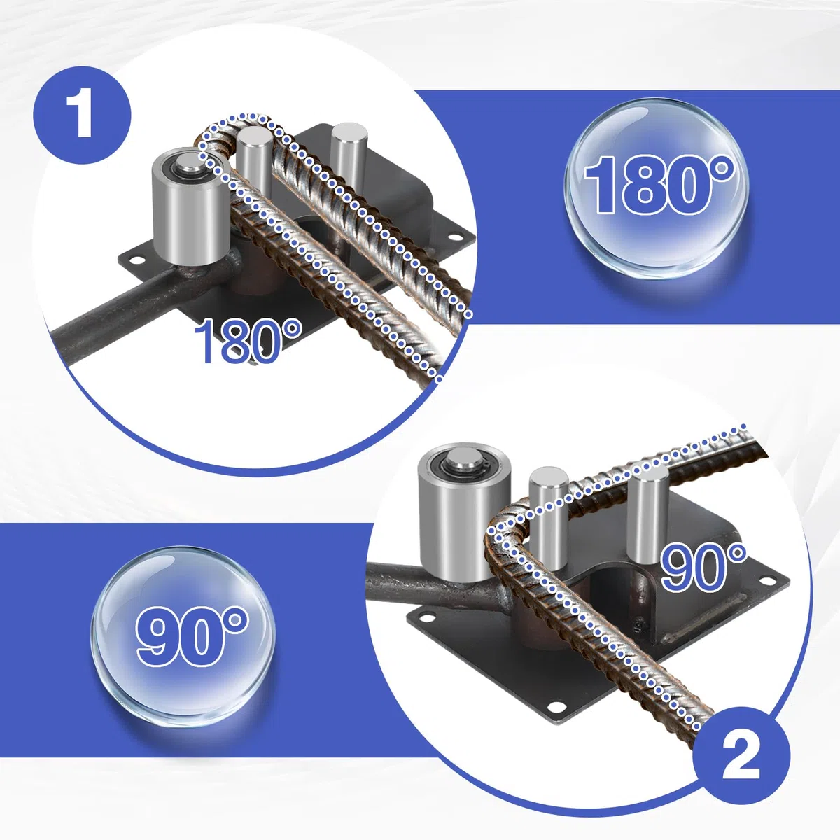 Cintreuse de tubes en acier, diamètre flexible 4 à 14 mm, cintreuse d'armature manuelle avec poignée, cintreuse en métal, outil de cintrage pour barres d'armature, outil de pliage pour bricolage et