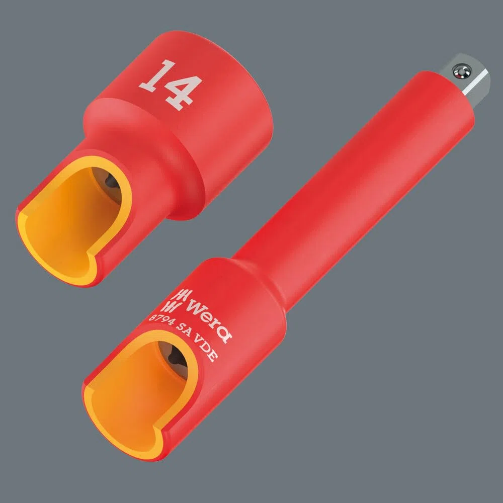 Wera 05005950001 8794 SA Rallonge Zyklop VDE, isolée, courte, 1/4", 1/4" x 91 mm