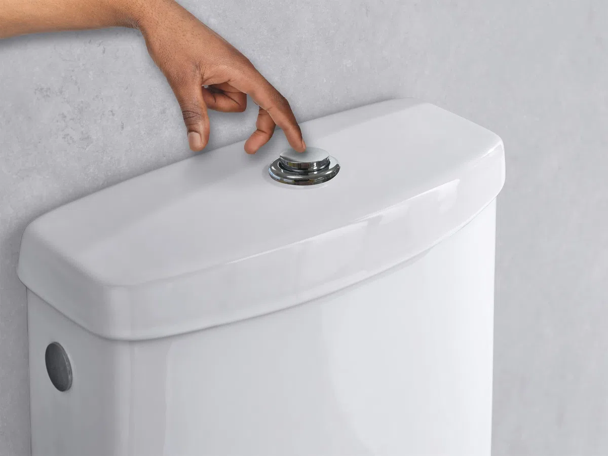 Wirquin 10723887 Chasse d'eau wc complète mécanisme wc simple chasse Aquacontrol & robinet flotteur à alimentation latérale Jollyfill, gris