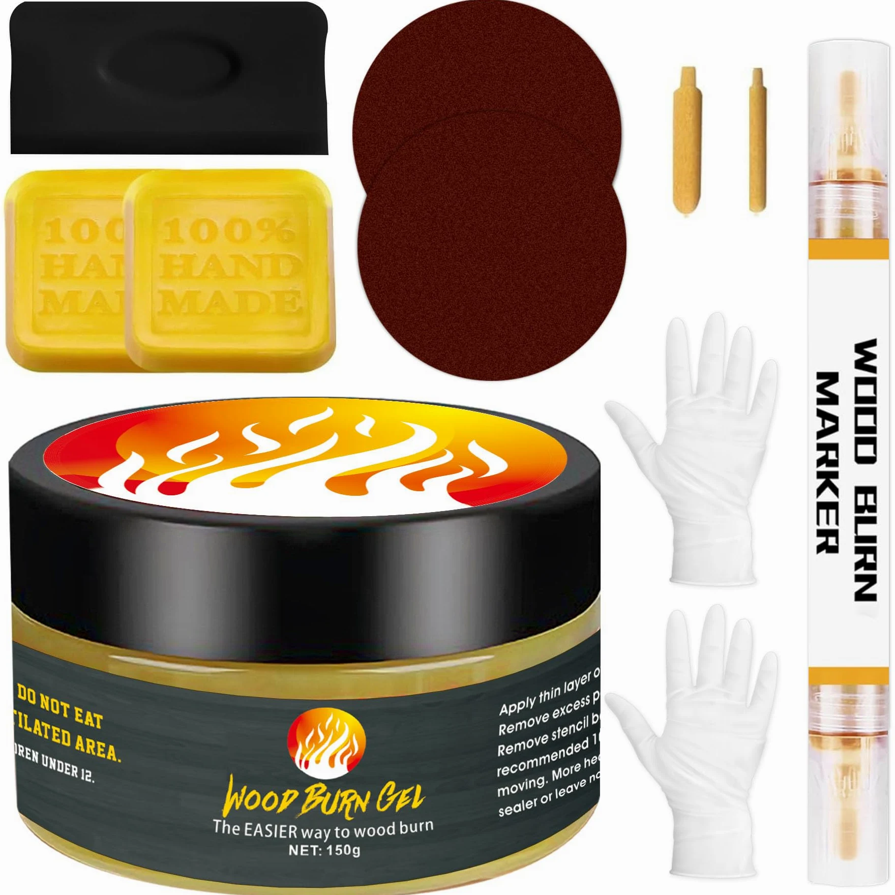 kit de combustion du bois pour le marquage des ensembles de gel de combustion du bois, Design précis et facile à brûler sur le bois, idéal pour faire des cadeaux, de l'artisanat, des ateliers d'art