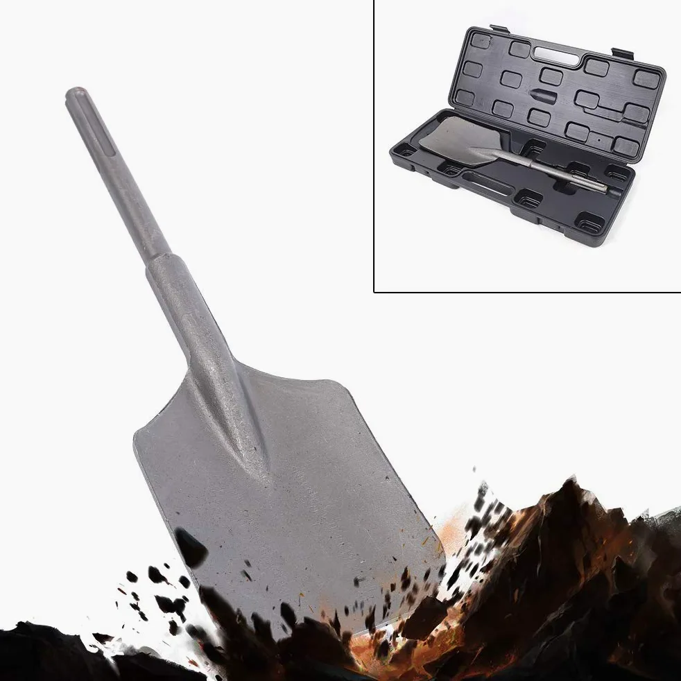 Burin Bêche SDS Max 130 x 400 mm en Acier Forgé, Pelle à Argile Large pour Marteau de Démolition, Idéal pour Creuser Sols Durs, Jardinage et Tranchées