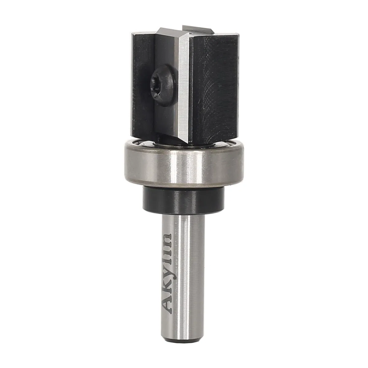 Fraise à affleurer à plaques réversibles - Tige de 8 mm - Lame en métal dur interchangeable sur 4 côtés - Fraise à affleurer avec roulement à billes - Fraise à bois pour le travail des bords