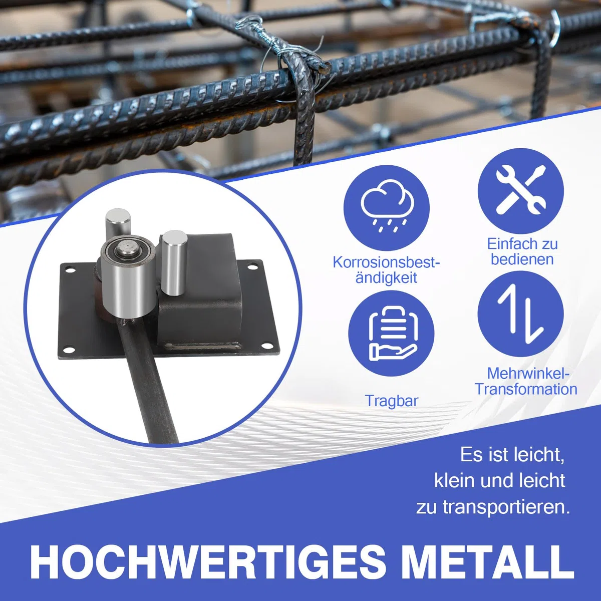 Cintreuse de tubes en acier, diamètre flexible 4 à 14 mm, cintreuse d'armature manuelle avec poignée, cintreuse en métal, outil de cintrage pour barres d'armature, outil de pliage pour bricolage et