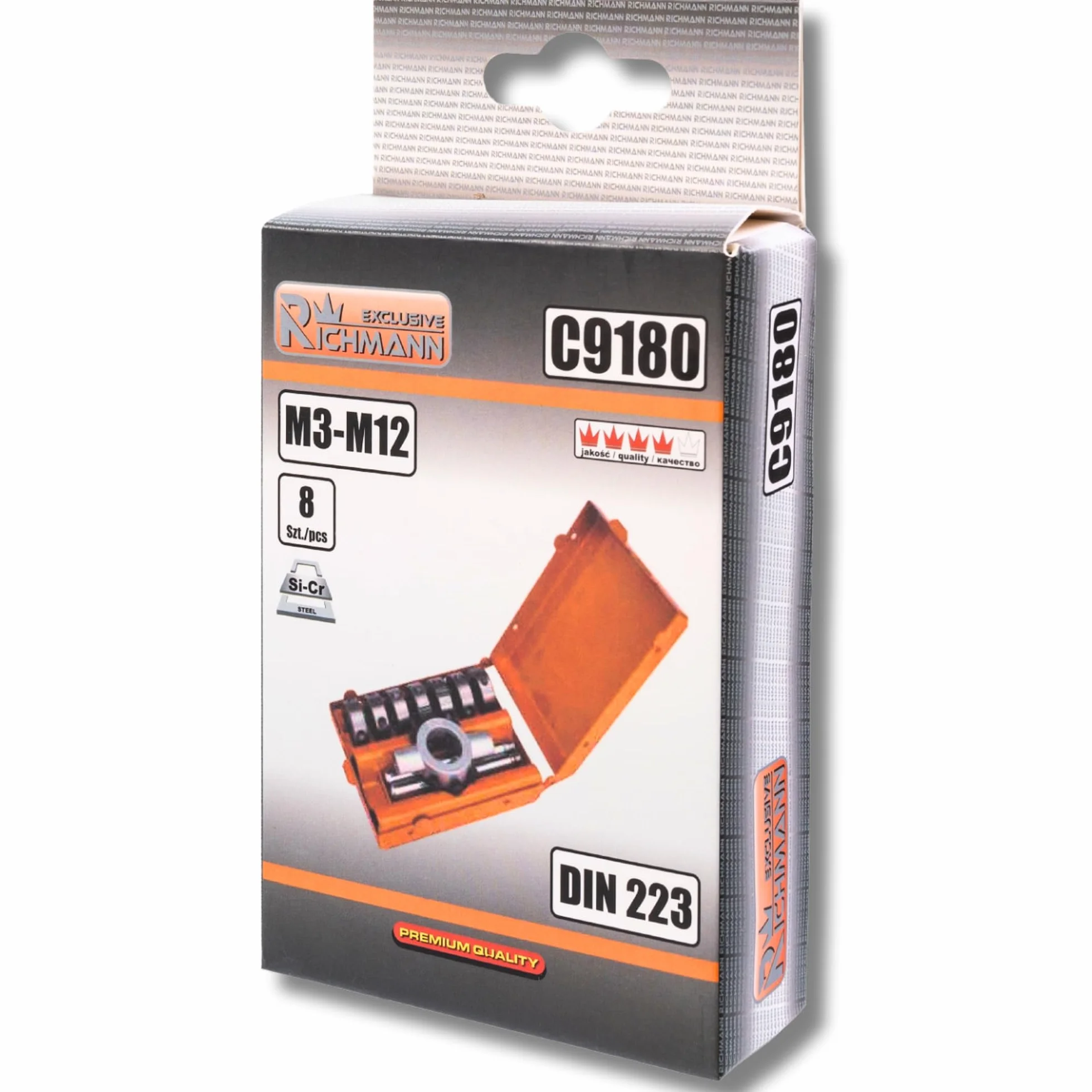 Lot de 8 tarauds DIN223 - Filetage M3-M12