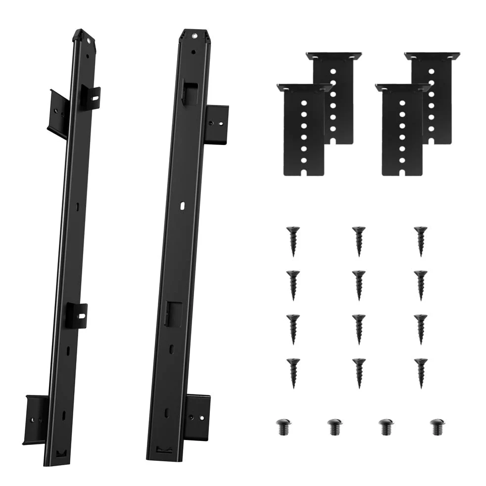 FRMSAET Heavy Duty 305/355/405/455 mm d'épaisseur Construction en acier Clavier Tiroir Coulisses Plateau Armoire Meubles Quincaillerie Rails (455 mm, Noir) | Glissières de montage en métal robuste pour tiroir d'armoire, tiroir à clavier, tiroir à outils a