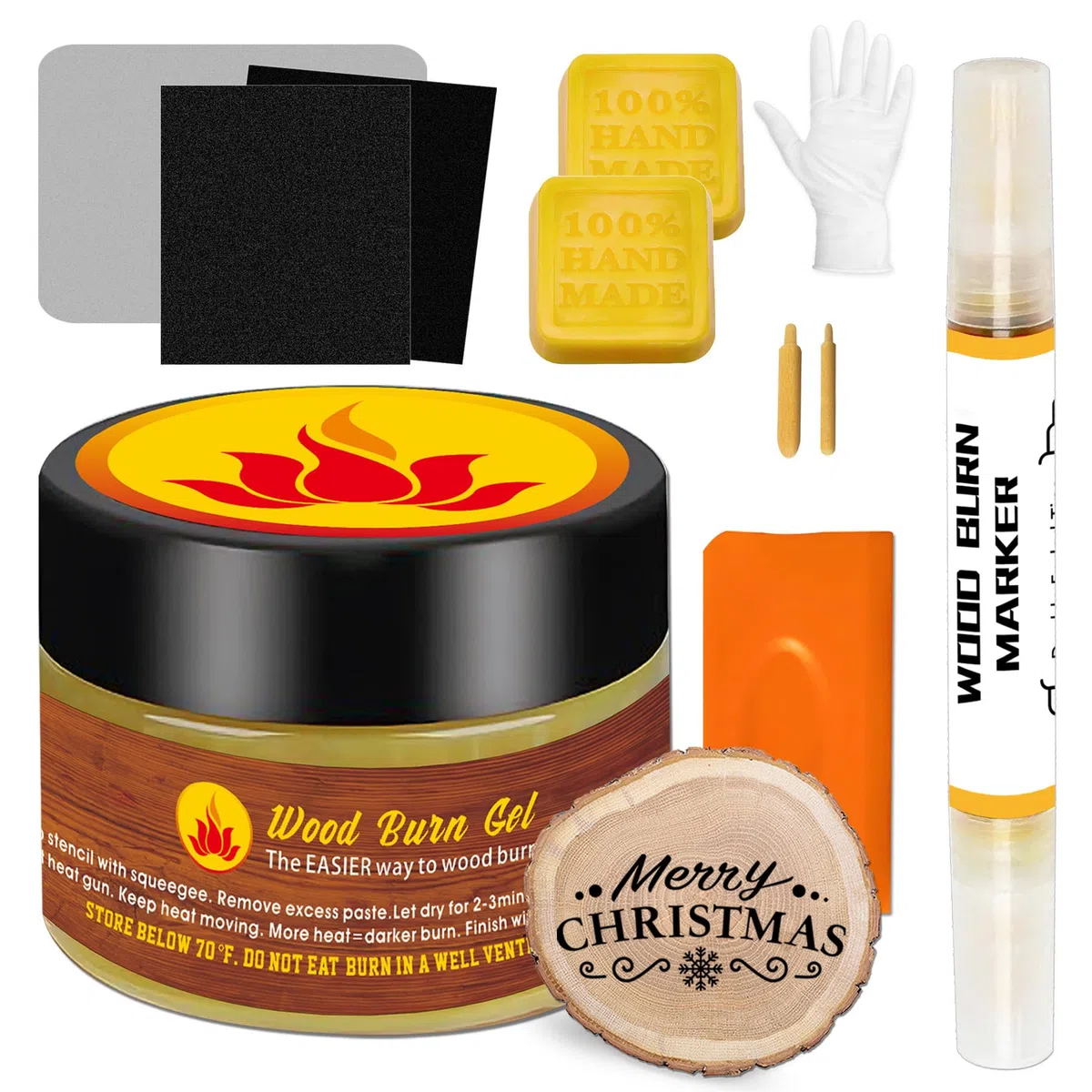 Kit de Stylo à Pâte à Bois 113,4 g, Gel de Combustion, Marqueurs Double Face pour Combustion en Quelques Minutes, Parfait pour Débutants, Cadeaux Significatifs