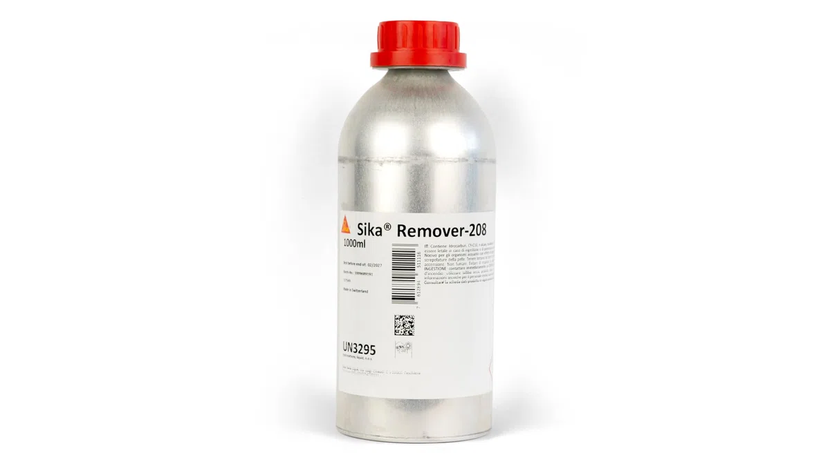 SIKA - Nettoyant pour excès de Sikaflex et surfaces peintes - Sika Remover-208, Transparent - Enlève résidus, nettoie outils, pré-nettoyage supports non poreux - Bidon de 1L