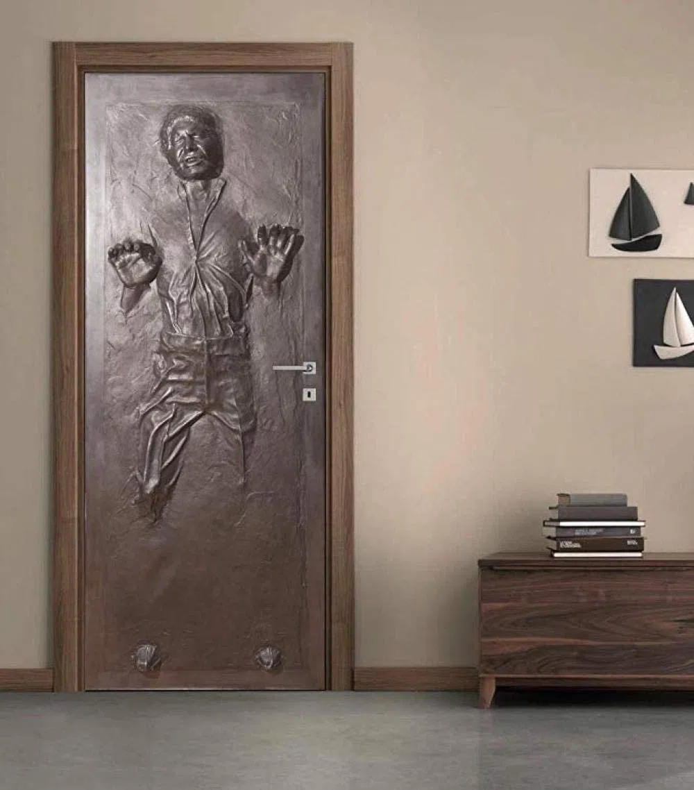 Han Solo Autocollant mural en carbonite pour porte Motif maison 77 x 200 cm