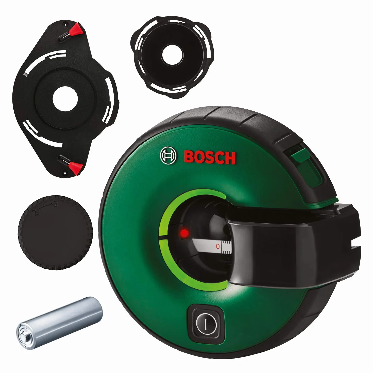 Bosch Home and Garden Laser lignes 2 en 1 Atino de Bosch avec mètre ruban intégré (alignement horizontal ou vertical grâce à une fixation facile sur des surfaces rugueuses ou lisses)