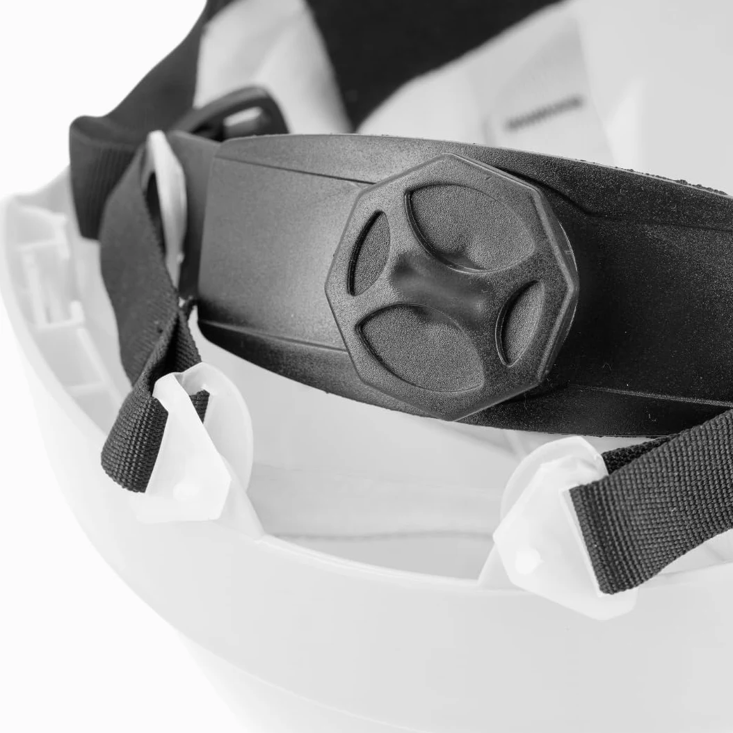 HÖGERT TECHNIK Casque de protection, casque de chantier en ABS, EN 397, système à cliquet, ventilation, mentonnière, casque de travail pour chantier et industrie, casque de sécurité réglable