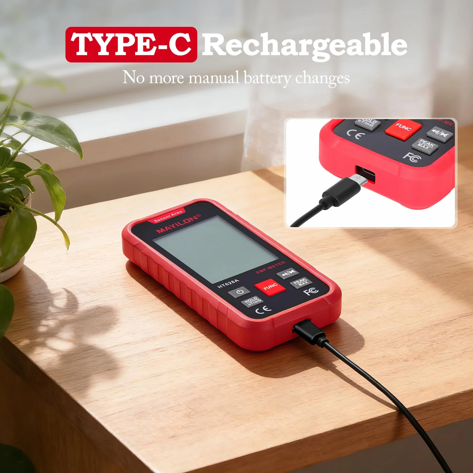 Détecteur EMF 3-en-1 Compteur Geiger avec Mesure 3 Axes (EF/MF/RF) Testeur de Rayonnement Électromagnétique avec Graphique de Tendance pour Maison WiFi 5G et Chasse aux Fantômes
