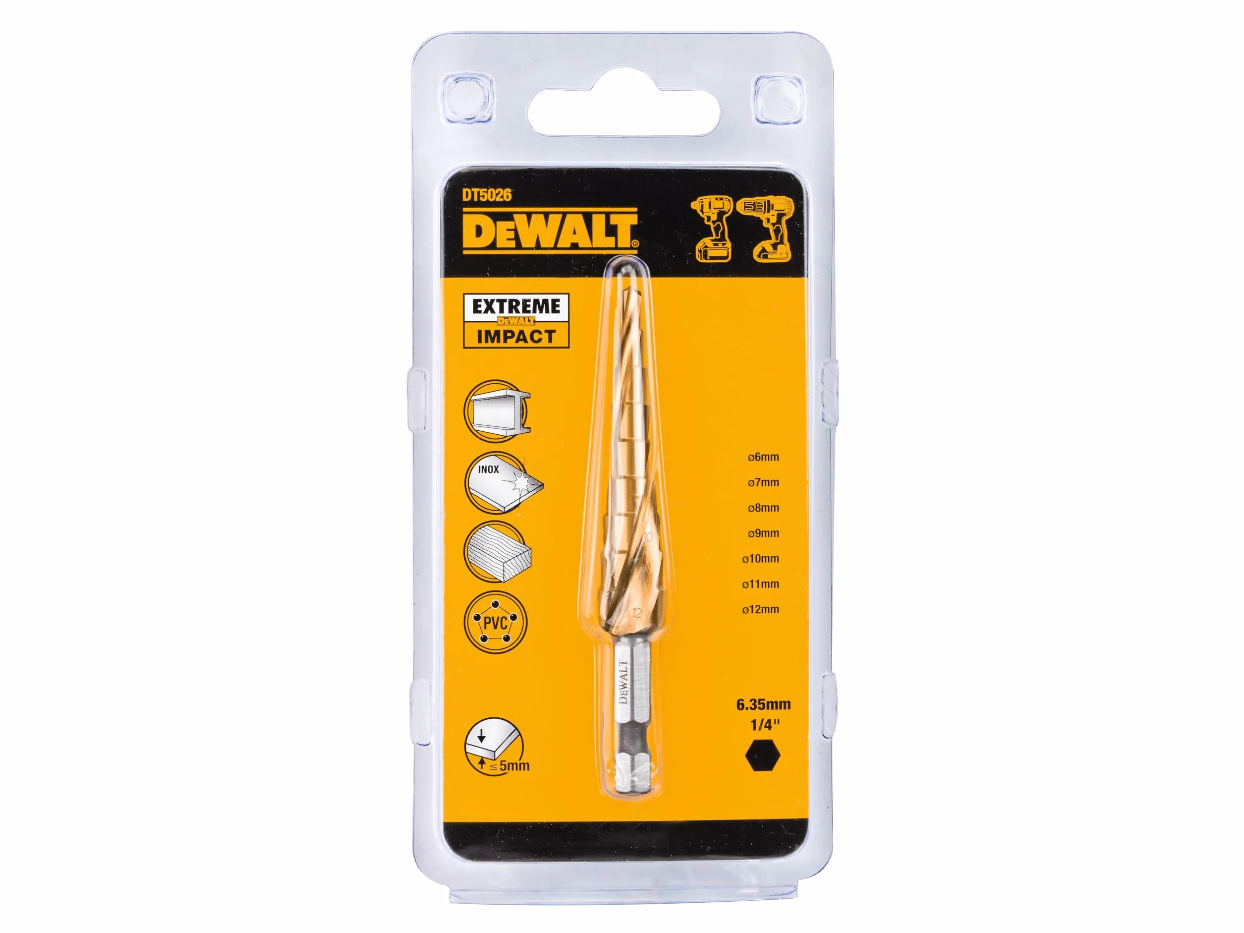 DEWALT - Foret conique pour Métal Extreme Impact4 - 12 mm Argent - DT5026-QZ