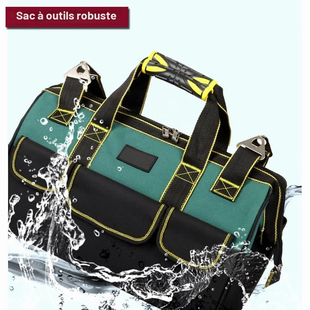 Sac À Outils Robuste De 18 Pouces, Sac De Rangement Pour Outils, Organisateur Pour Outils Avec Bandoulière, Grande Capacité, Résistant À L'usure, Pour Les Électriciens, Diy, Le Stockage D'outils, Etc