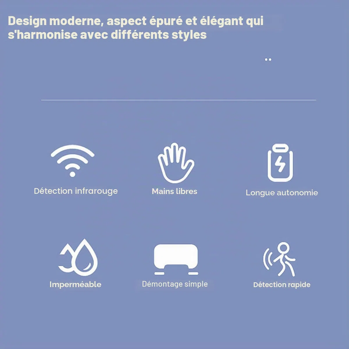 Kit de chasse d'eau automatique sans contact infrarouge avec détecteur de mouvement intelligent avec batterie de 1800 mAh, fixation automatique externe pour salles de bains modernes | Mise à niveau de