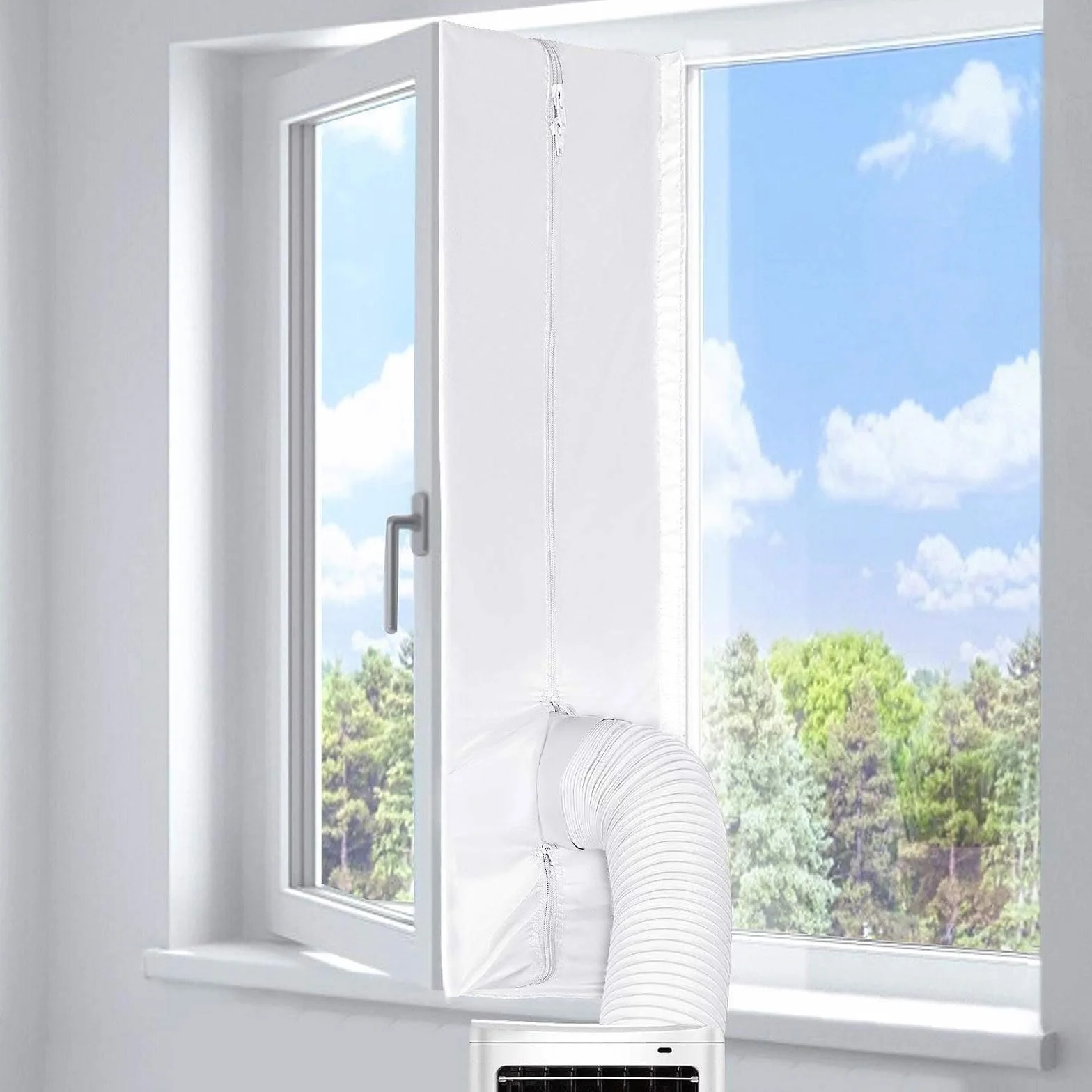Kit Calfeutrage Climatiseur, Joint de Fenêtre pour Climatiseur Mobile, Facile à installer, Pas de perçage, Pour fixation sur les fenêtres, fenêtres de toit, fenêtres à battants (4M)