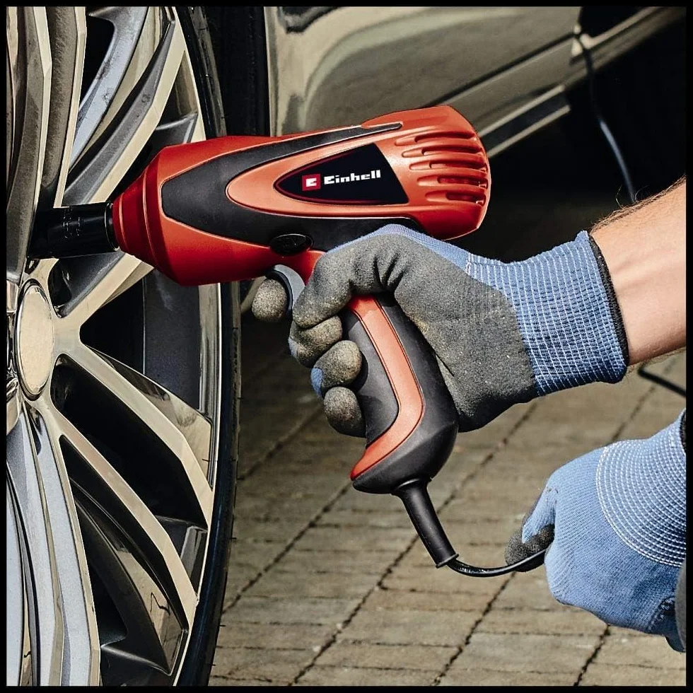 Einhell Clé à chocs CC-HS 12/1 (12V, éclairage LED, niveau à bulle intégrée) Livré avec 2 douilles (17/19 et 21/23 mm)