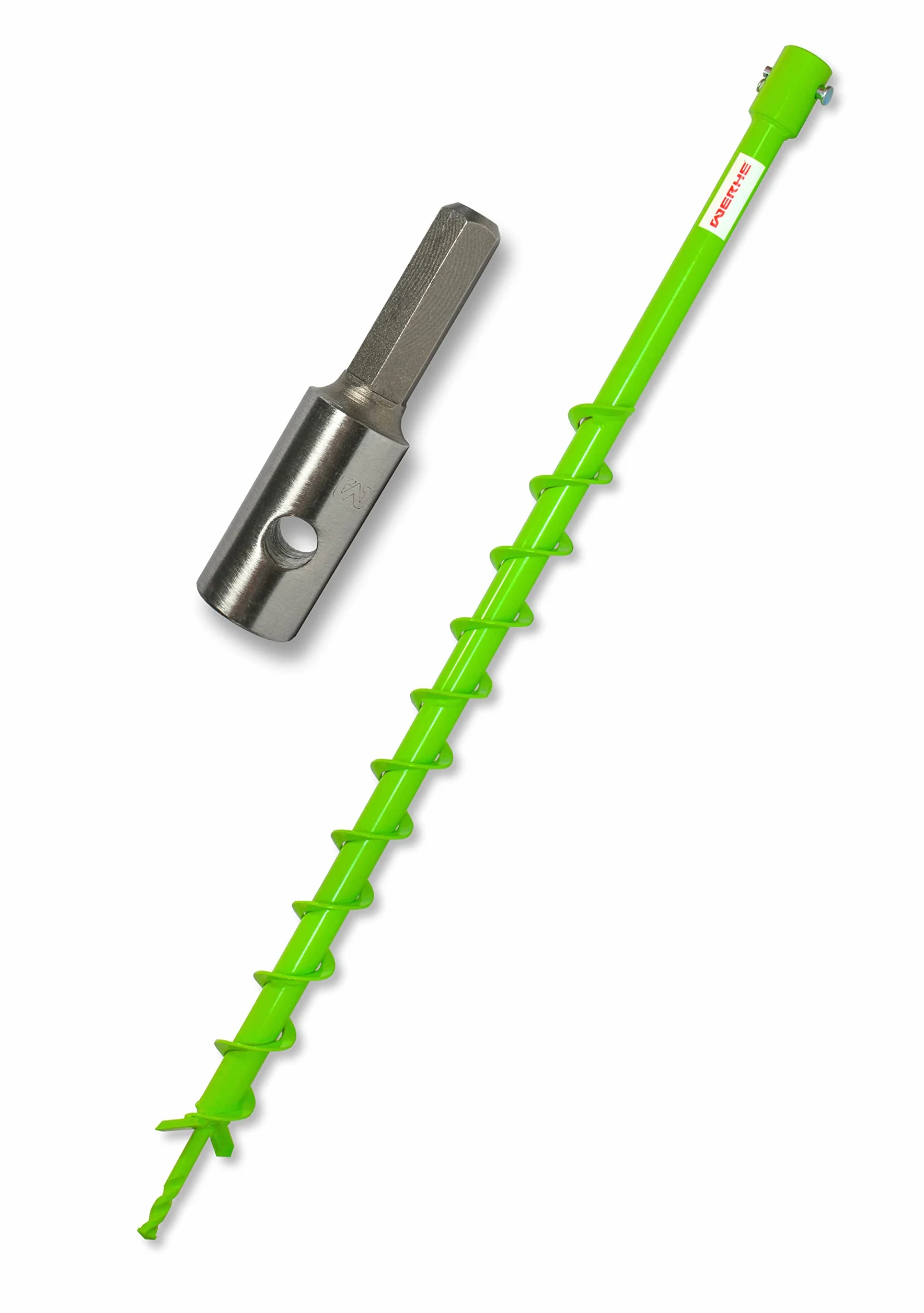 WERHE Foret professionnel pour tarière 40 mm pile bien précise spirale Eco couleur peinture avec adaptateur hexagonal