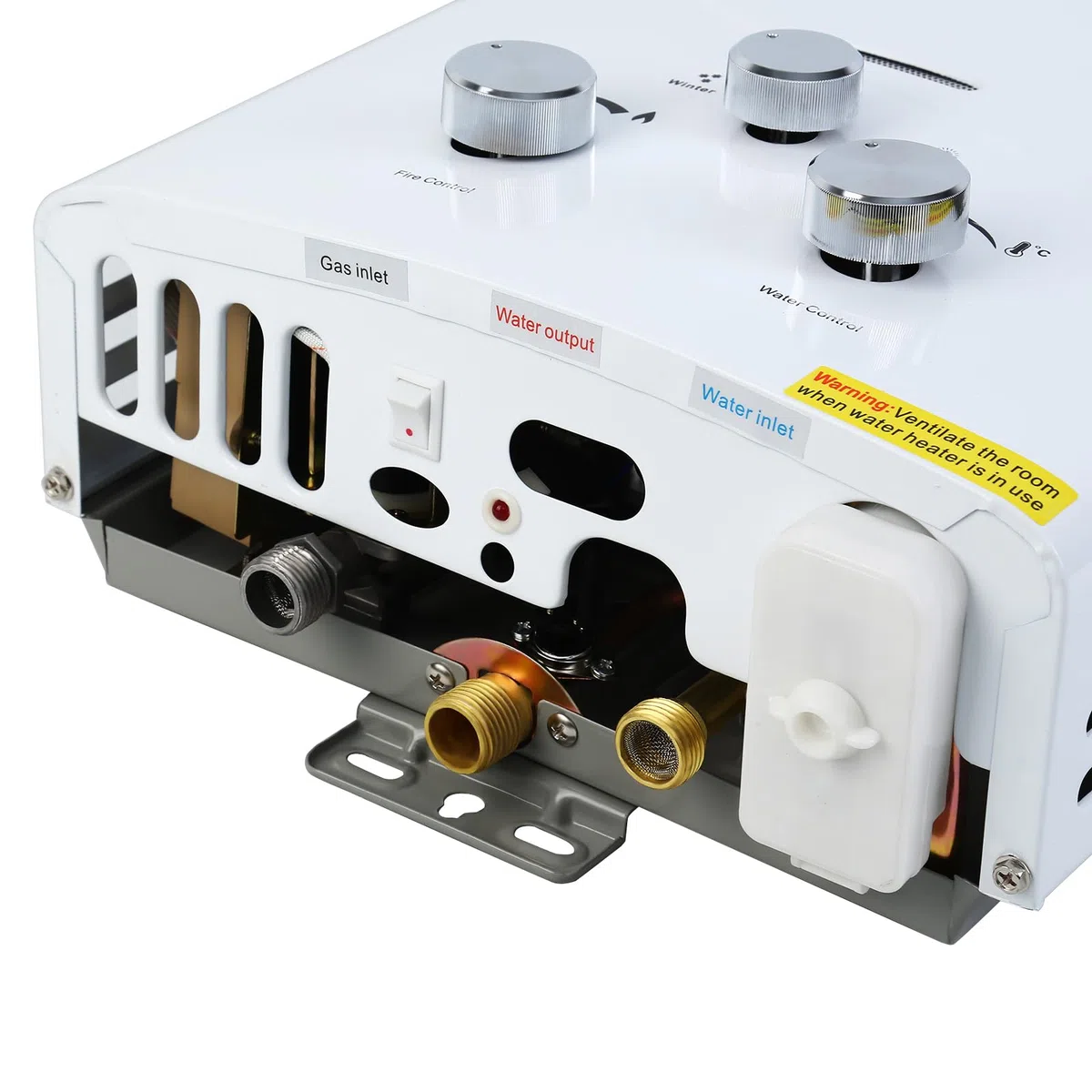 Chauffe-eau au propane portable, chauffe-eau sans réservoir, chauffe-eau à gaz à la demande pour camping RV, protection contre la surchauffe (6L Propane Blanc)