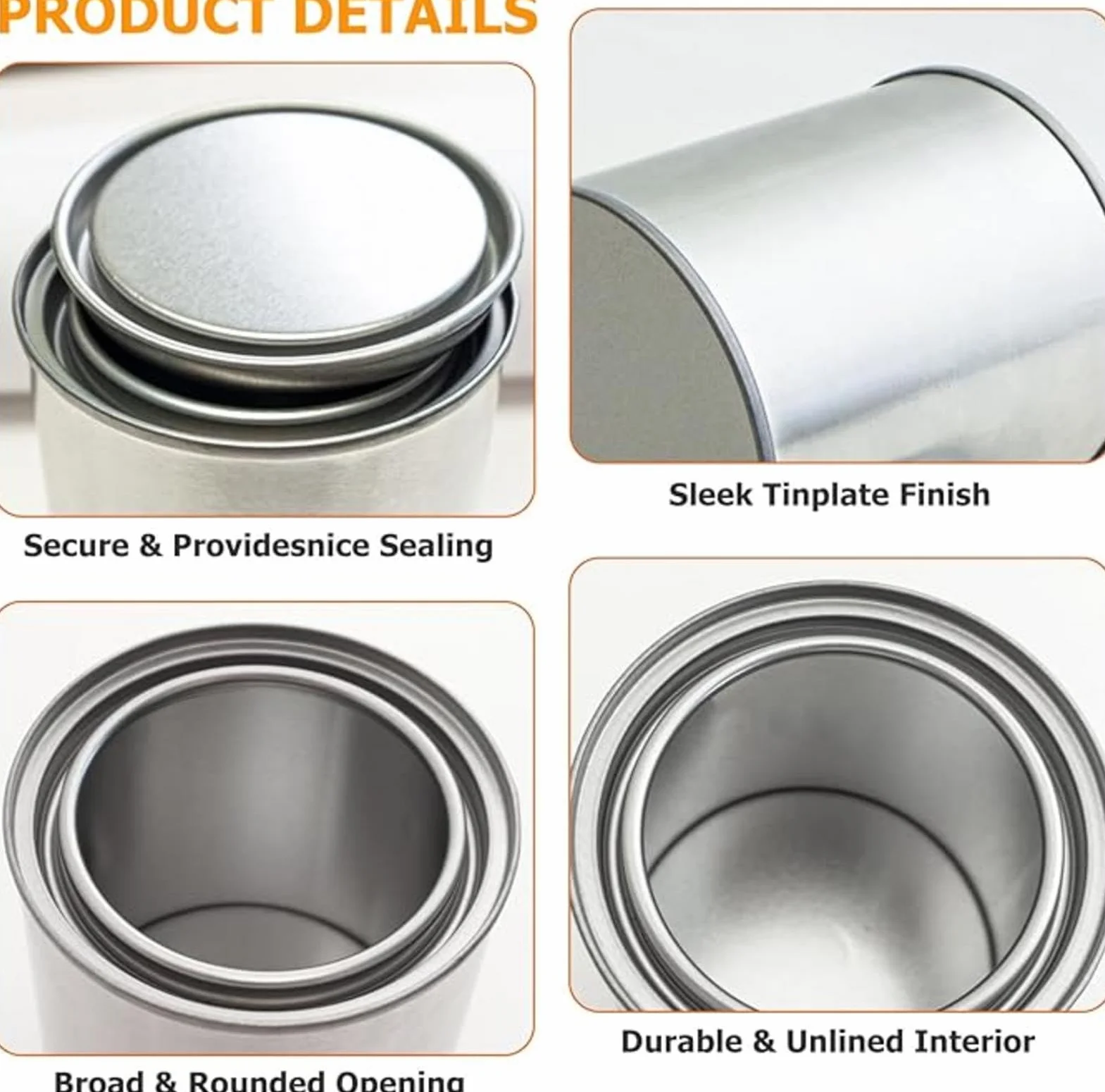 Paquet De 12 Pots De Peinture Vides Avec Couvercles, Seaux De Peinture Sans Doublure De 500 Ml, Conteneurs De Stockage De Peinture En Vrac, Pour Le Stockage, La Peinture