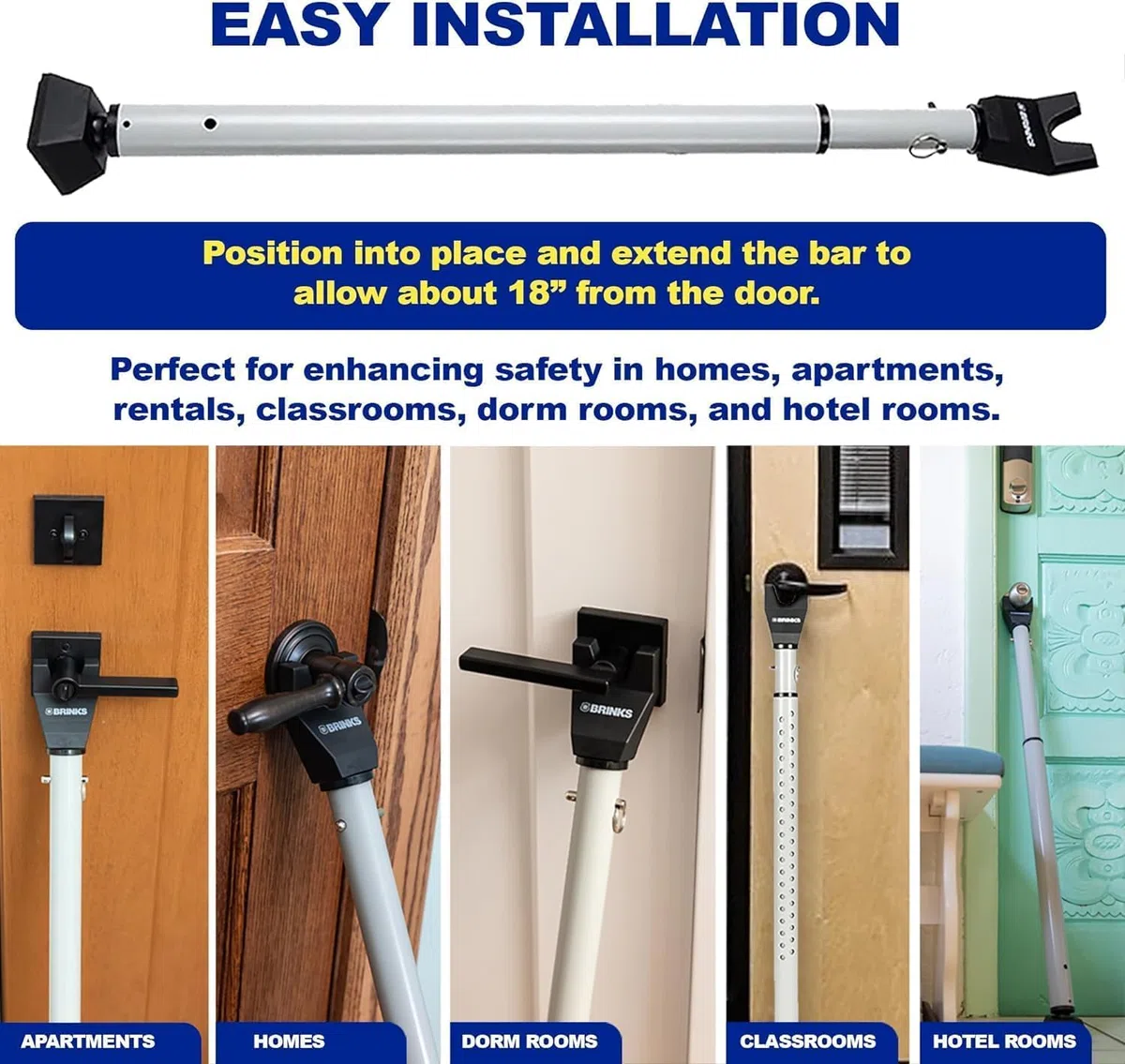 Brinks Home Security 675-83001 Door Security Bar by BRINKS