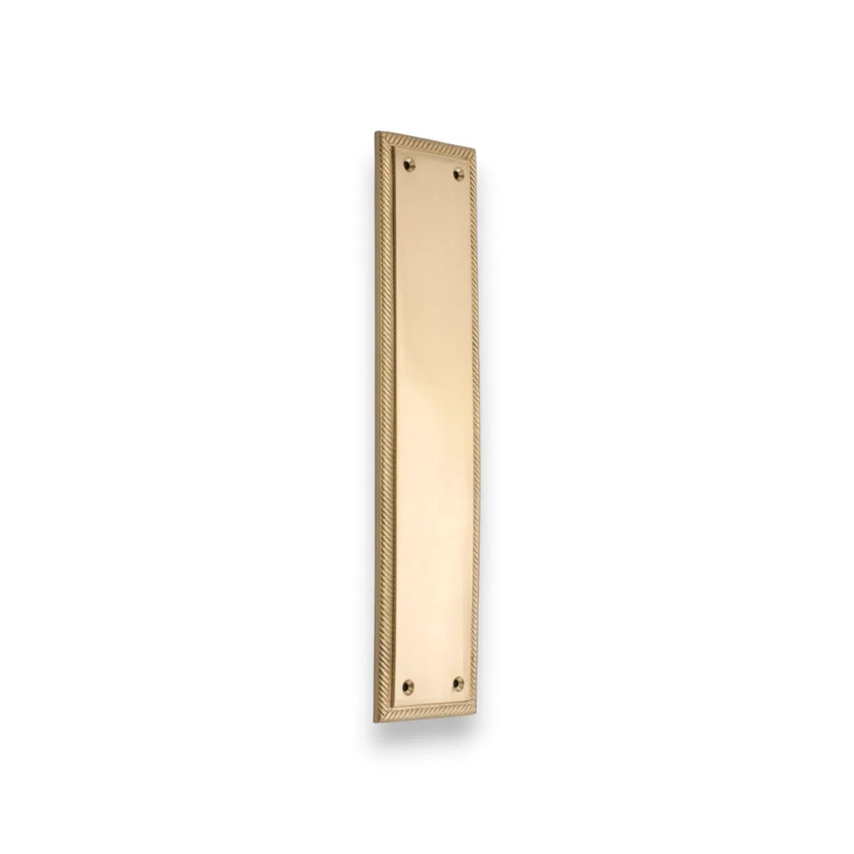 Infinity Decor Plaque de protection de porte carrée en laiton satiné avec bords torsadés - 287 x 67 mm - Pour porte intérieure ou extérieure