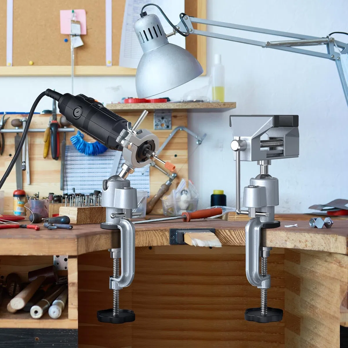 Étau de table, Étaux d'Établi,Largeur de Mâchoire 70mm pour le travail du bois, le perçage, le sciage, la fabrication de bijoux