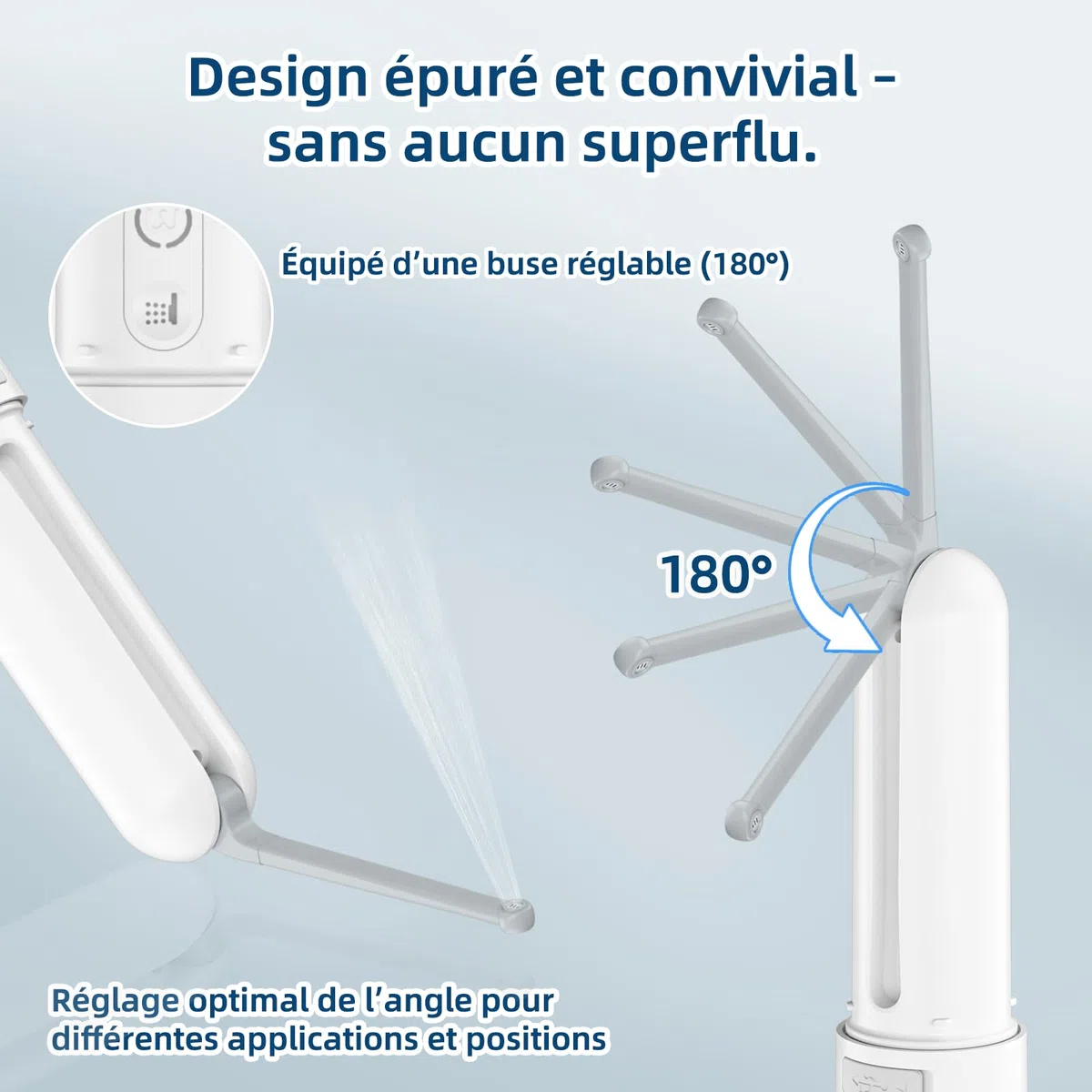 Bidet de voyage portable, 400 ml, étanche IPX7, douche 3 pressions, nettoyage extérieur, soins hémorroïdes, compagnon de camping (blanc)