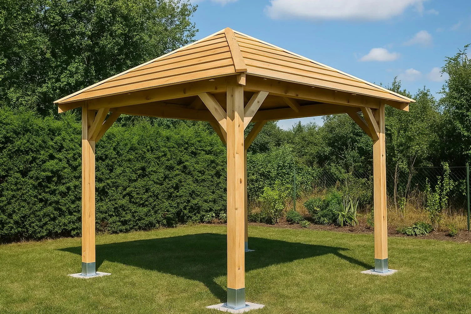 Lot de 4 supports de poteau à visser - 100 x 100 mm - Ancrage à visser - Douille de sol avec plaque de cheville - Sabots de poteau à visser - Galvanisés à chaud