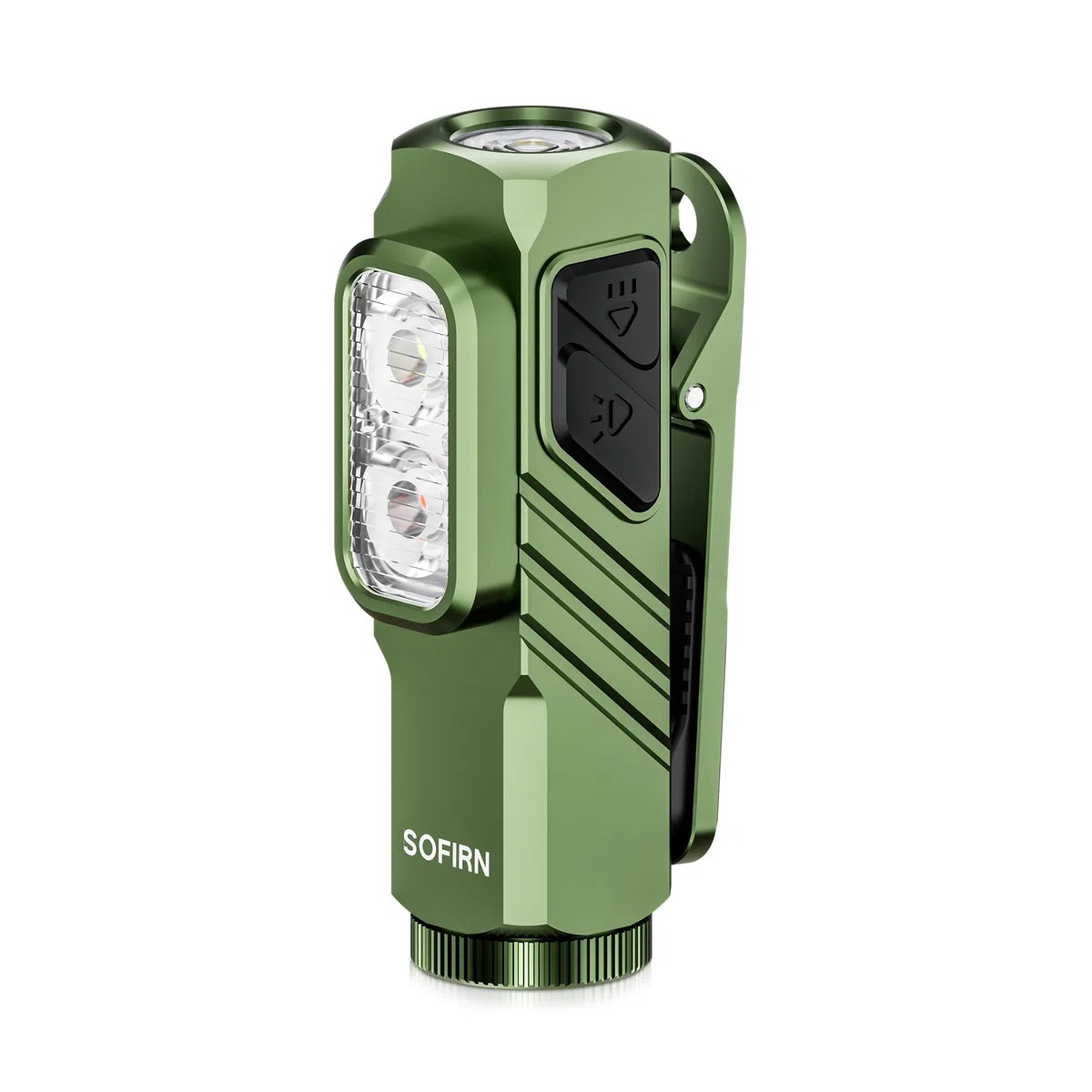 sofirn ST10 Mini Lampe Torche Rechargeable, 1000LM|500LM|Rouge 660NM, Double Aimant, Type-C, Clip, IPX6, Lampe Torche Led Ultra Puissante pour Maison, Promenade du Chien, Pêche, Urgences (vert)