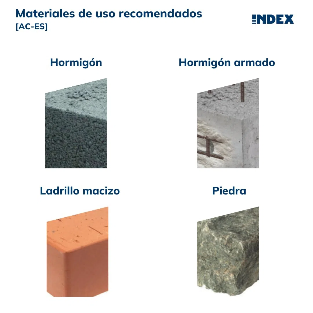 INDEX AACES08 - Anclaje de acero con aletas para cargas altas. Espárrago (M8 x 50 Ø14, 50 uds.)