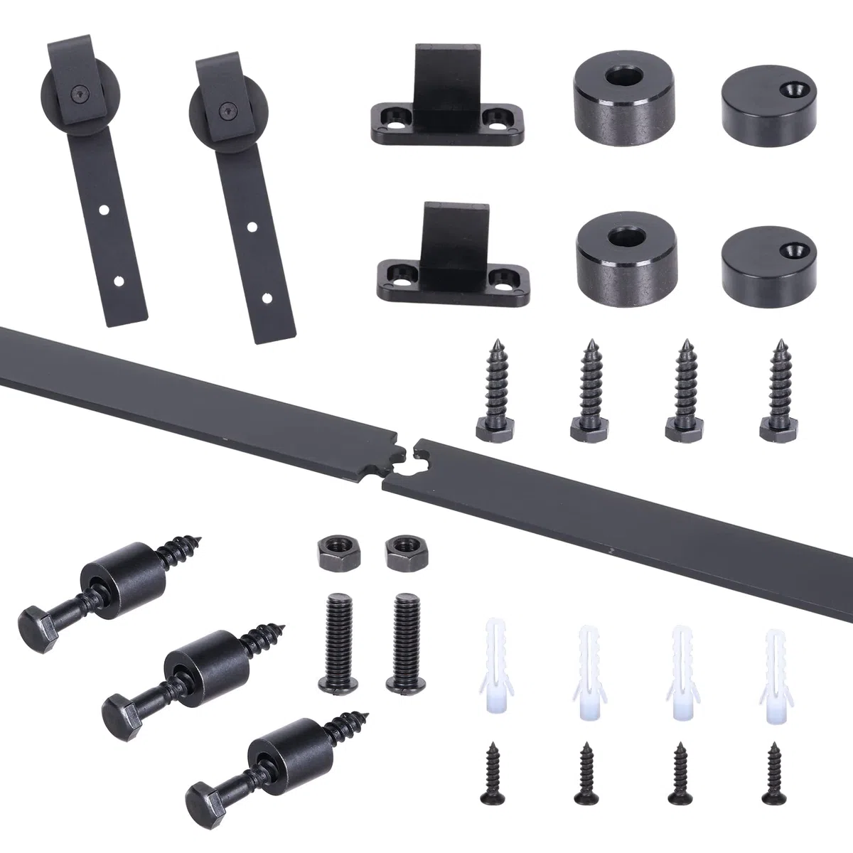 Kit de Rail pour Porte Coulissante 90cm/2,95FT - Mini Rail pour Placard, Système Simple avec Roulette pour Armoire de Rangement, Meubles TV
