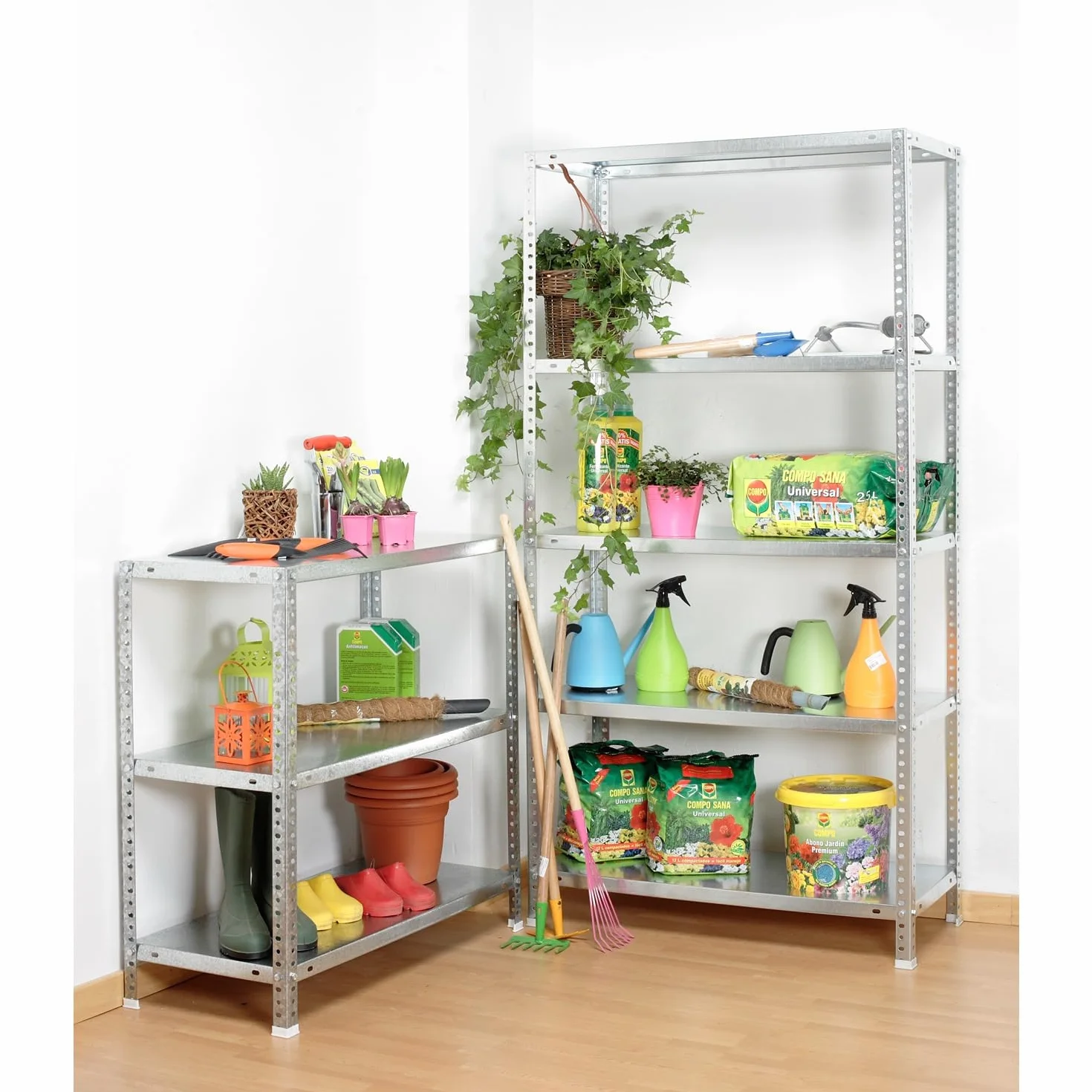 Simon Rack Étagère de Rangement et 6 Niveaux, 75 kg Capacité de Charge et Point de Flexion, 2000x900x300 mm, Métal, Étagère Garage, Blanc - Advantage