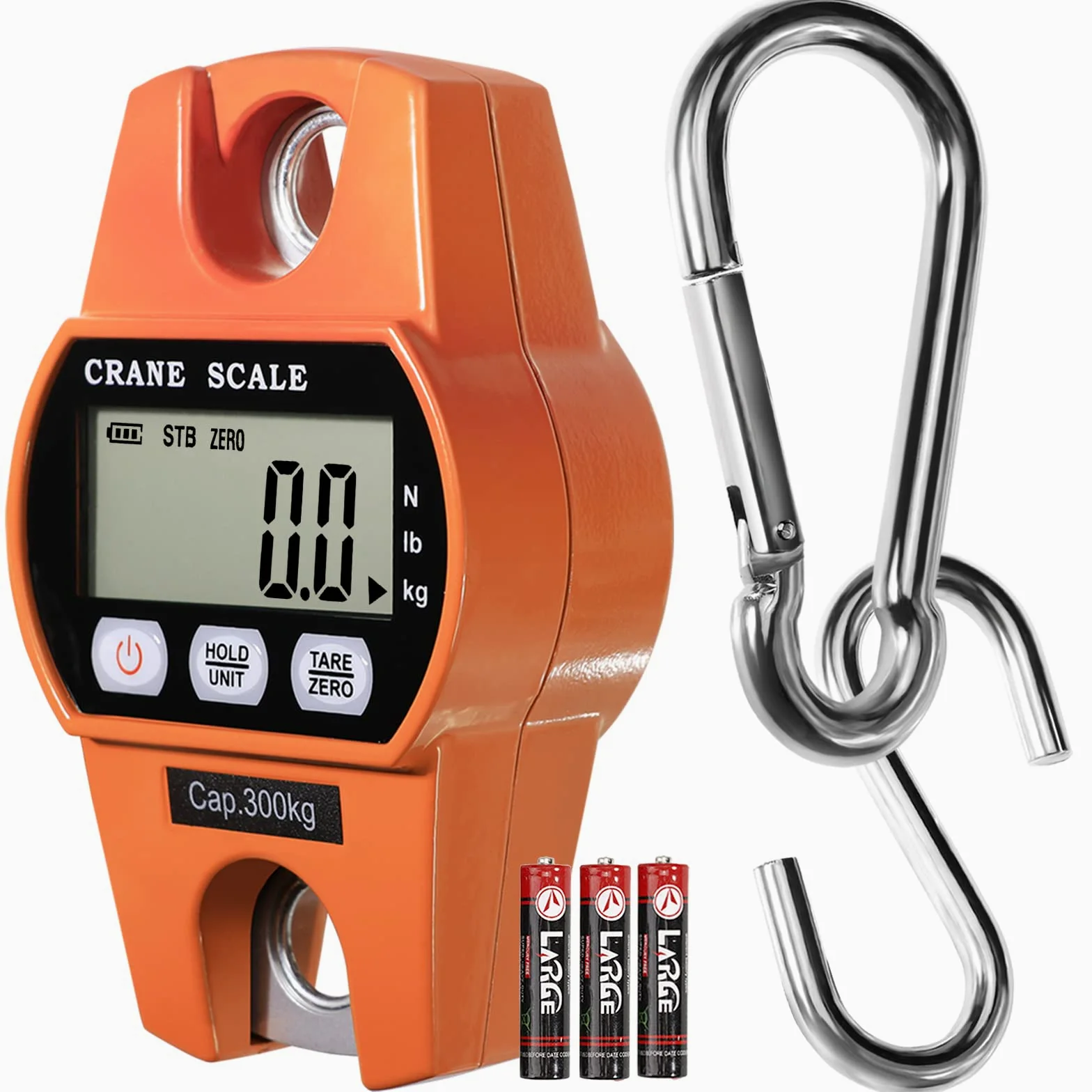 GRAM PRES Pèse-bagages numérique, portable, 300 kg, pour valise, pêche, chasse en plein air, écran LCD