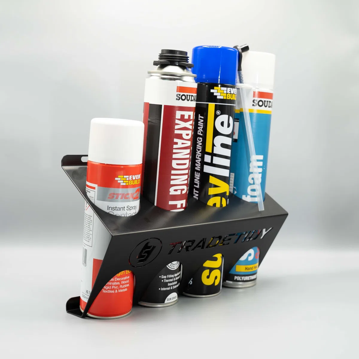 Tradetidy Support de bombe aérosol - Idéal pour camionnettes, garages, ateliers - Fabriqué en acier (noir)