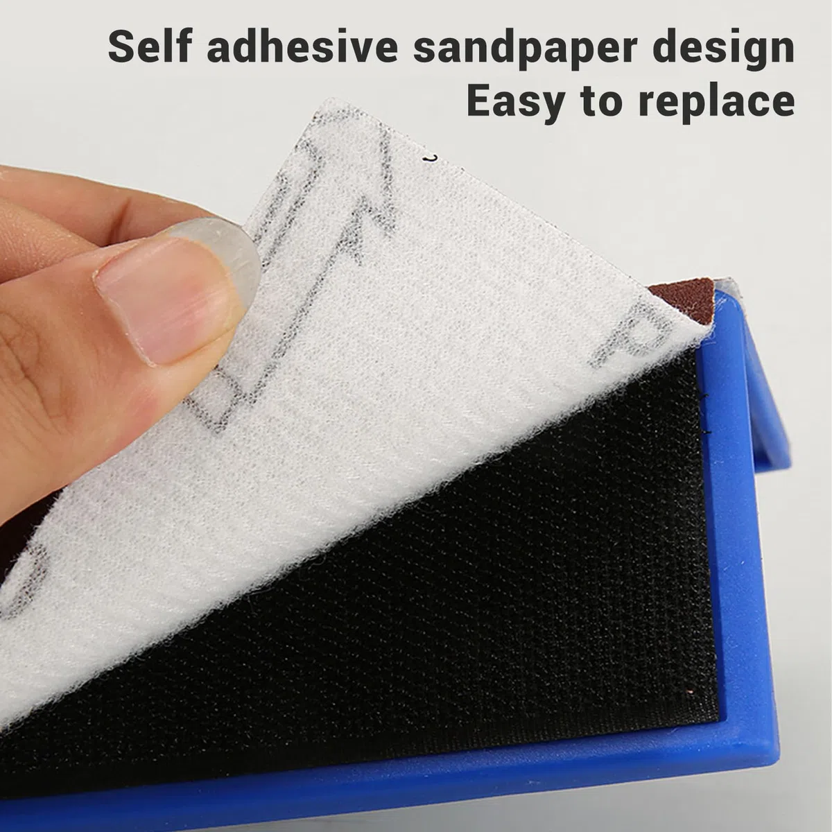 Support de Papier de Verre, Outil de Ponçage Manuel Abrasif à Angle Droit, Outil de Finition de Mastic Auto-adhésif avec Papier de Verre
