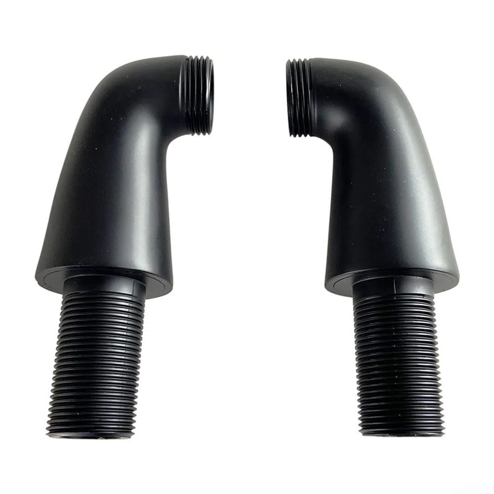 Gdfnmogo Pieds de mitigeur de douche montés sur le pont noir mat pour robinets de baignoire muraux, adaptateur d'extension en laiton massif avec filetage G3/4, convertir