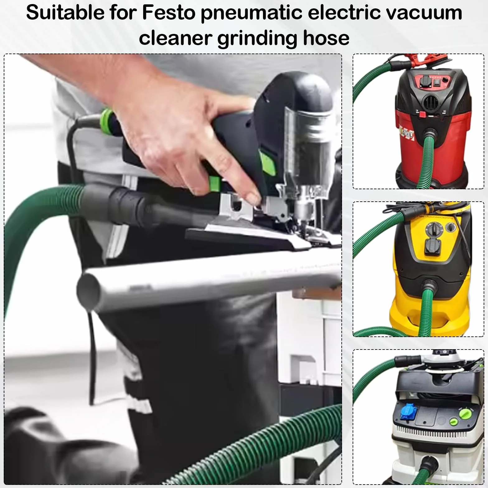 Tuyau D'extraction de Poussière, Tuyau D'aspiration Ø 32 mm Antistatique D27 pour Aspirateur compatible avec Festool CT 26/36/48 15/25 MI-NI et CT MI-DI à partir de 2019 (5 m)