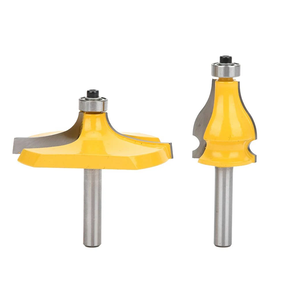 2 Pièces Tige de 8 mm Ensemble d'Embouts de Routeur, Fraises à Main Courante et Bords de Table en Carbure Outils de Coupe-Fraisage pour Le Travail Du Bois pour Professionnels et Débutants