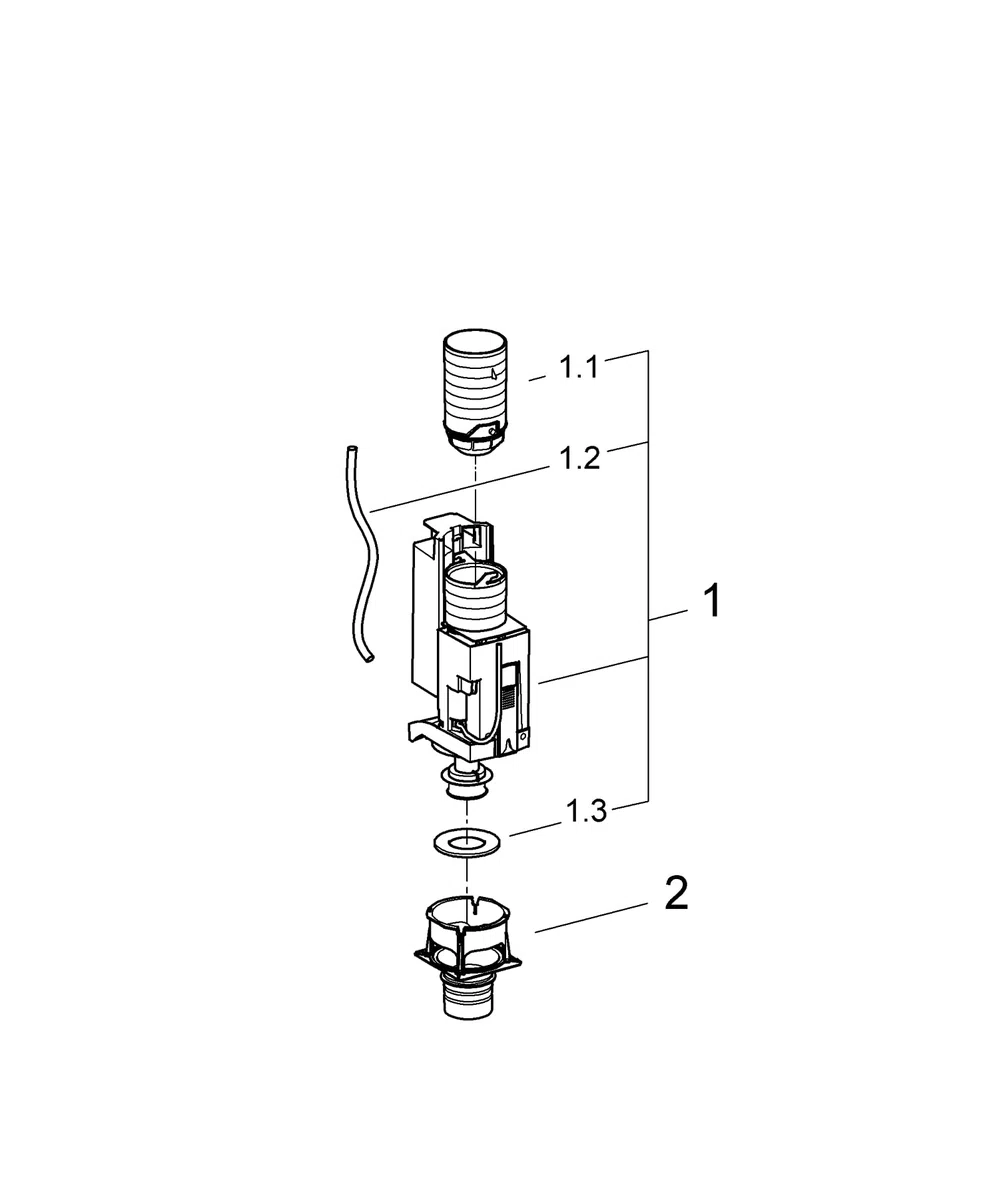 GROHE 38736000 Mécanisme de chasse pour WC suspendu Argent