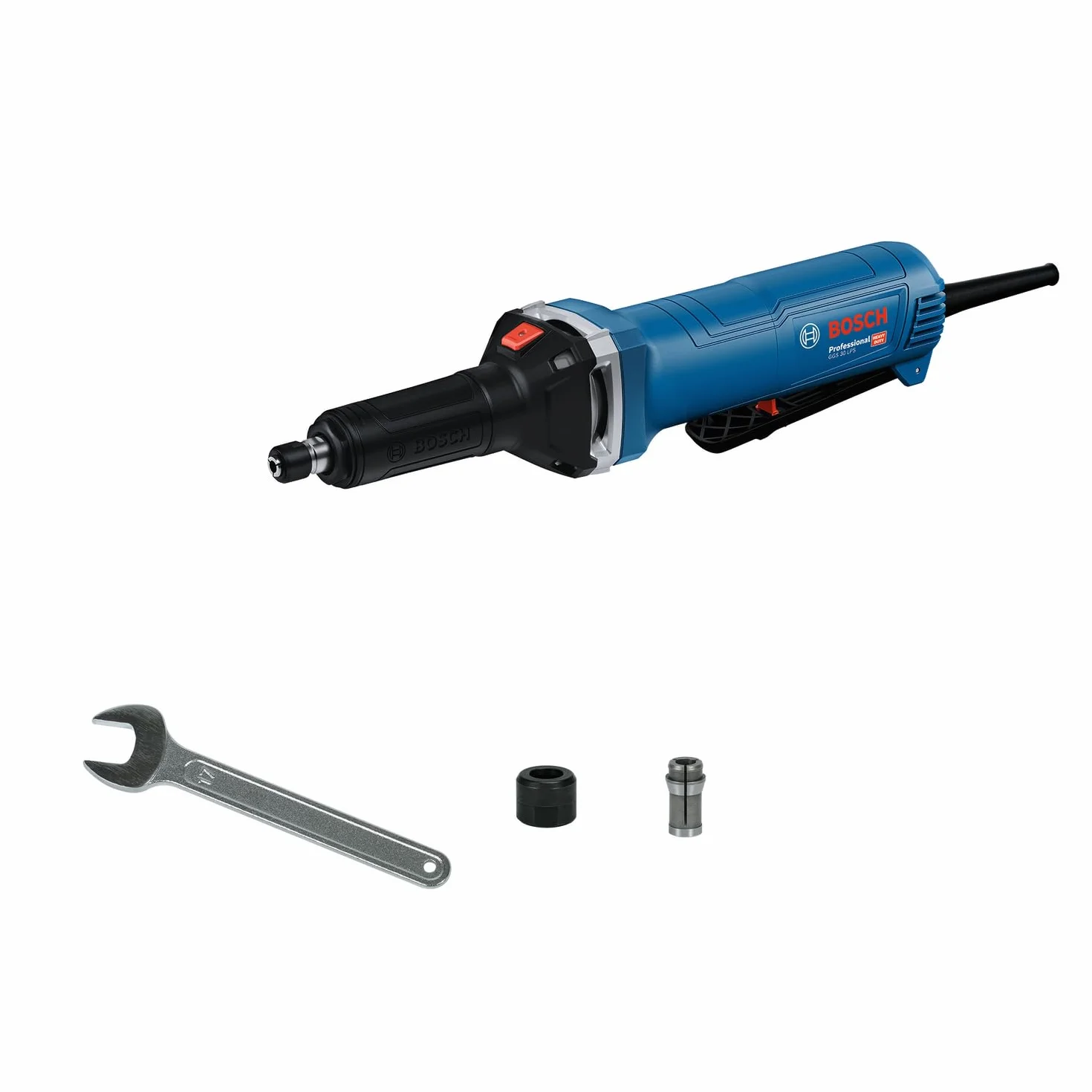 Bosch Professional Meuleuse droite GGS 30 LPS (750 W, avec interrupteur PROtection, kickback control, 1 clé à molette incl., pince de serrage 6 mm avec écrou)