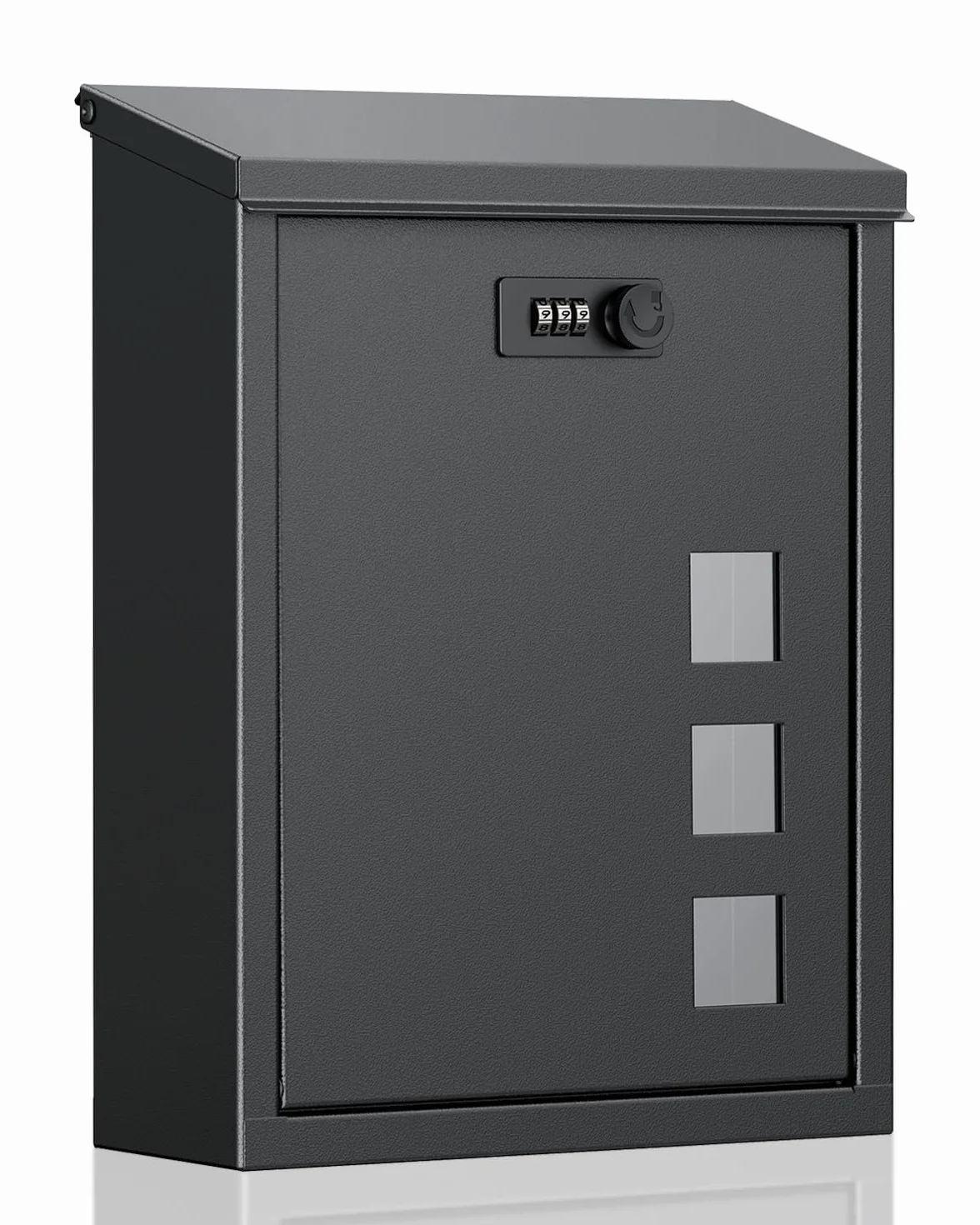 Uniclife Grande Boîte aux Lettres Murale pour Extérieur avec Serrure à Combinaison Boîte de Dépôt de Clés Sécurisée pour Maison École Bureau et Usage Extérieur en Couleur Noire