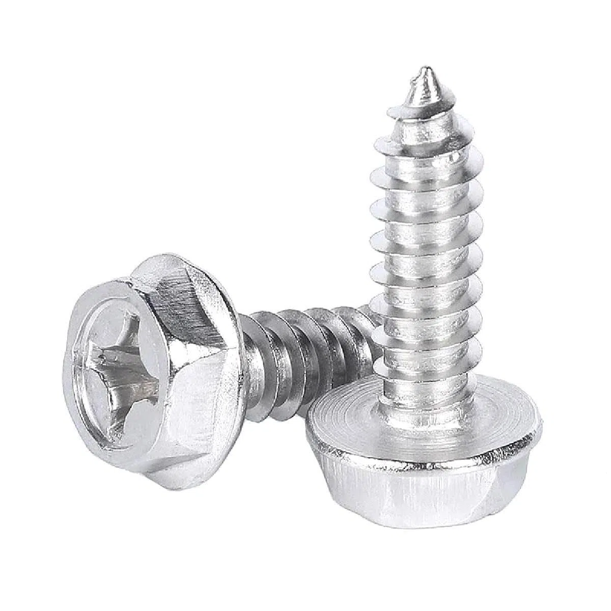 Boulons à tête hexagonale à bride, vis de serrage à bride, hexagone, for machines ménagères, M3, M4, M5, M6, autotaraudeuses, cruciformes, en acier inoxydable 304, 20 pièces(M6x16)